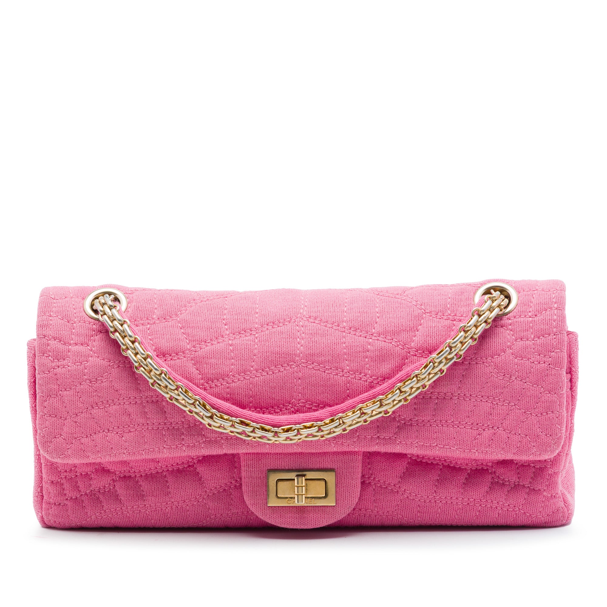 Chanel Croc Quilted Jersey Reissue 2.55 East West Double Flap - image 1
