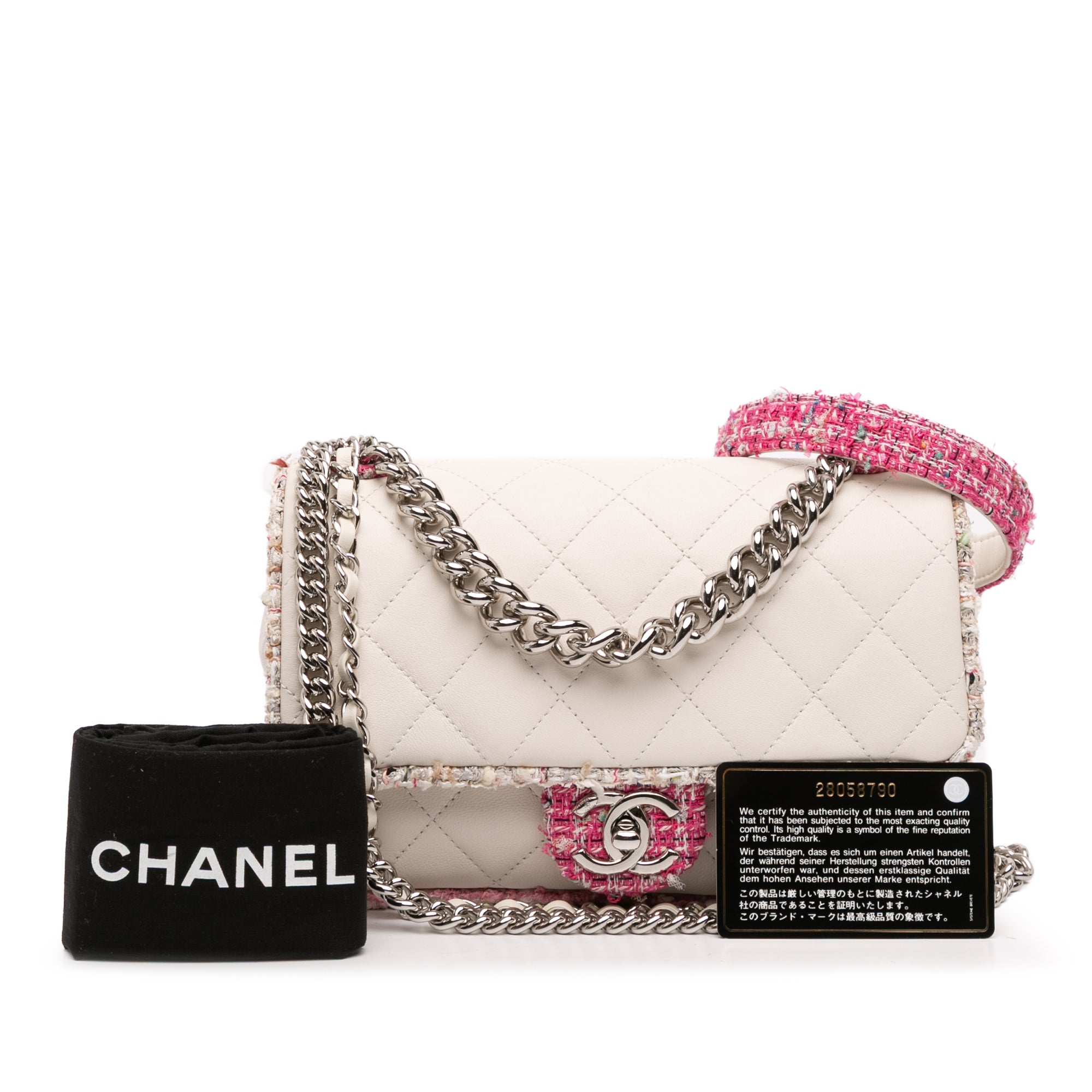 Chanel Quilted Lambskin and Tweed Elegant Trim Flap - image 12