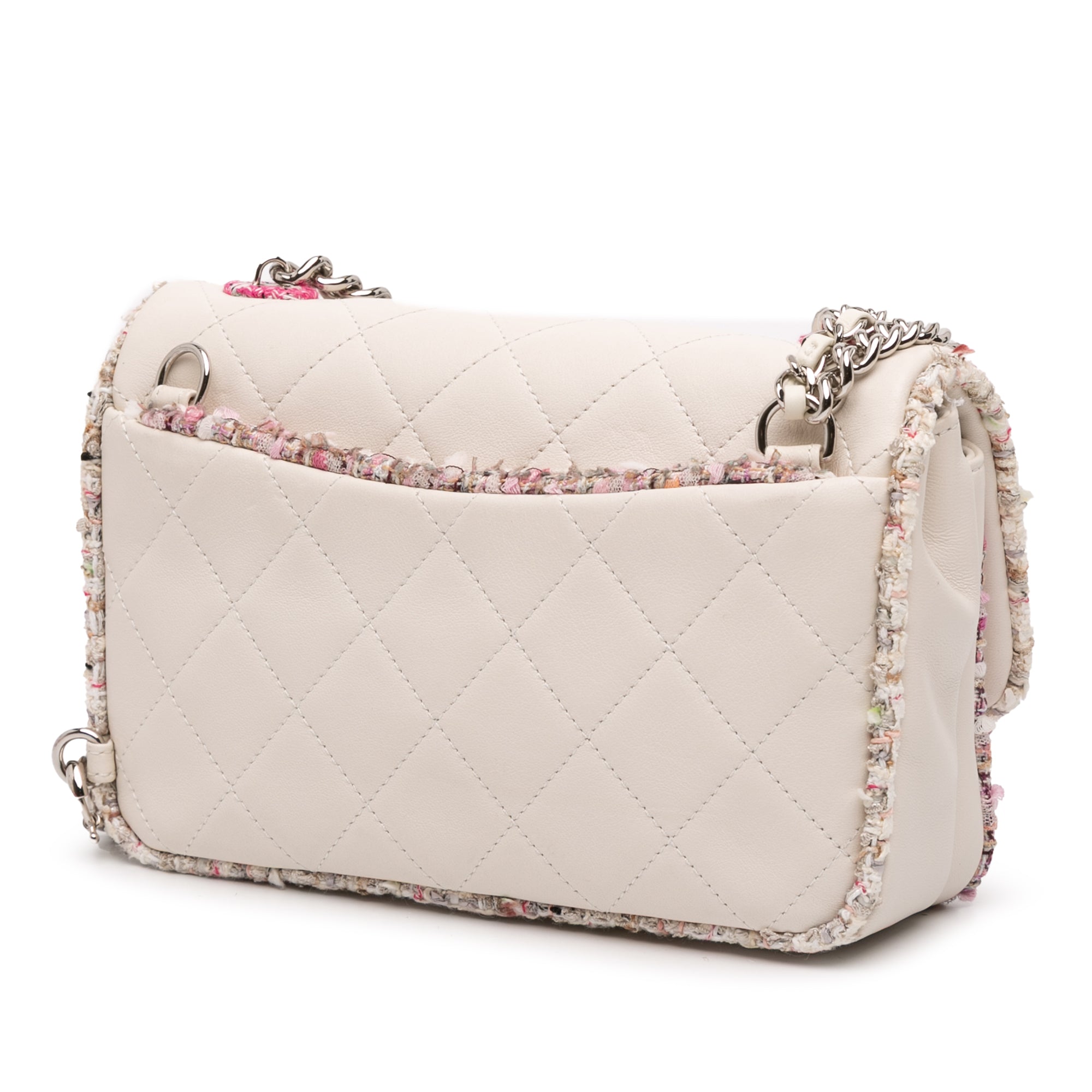 Chanel Quilted Lambskin and Tweed Elegant Trim Flap - image 2