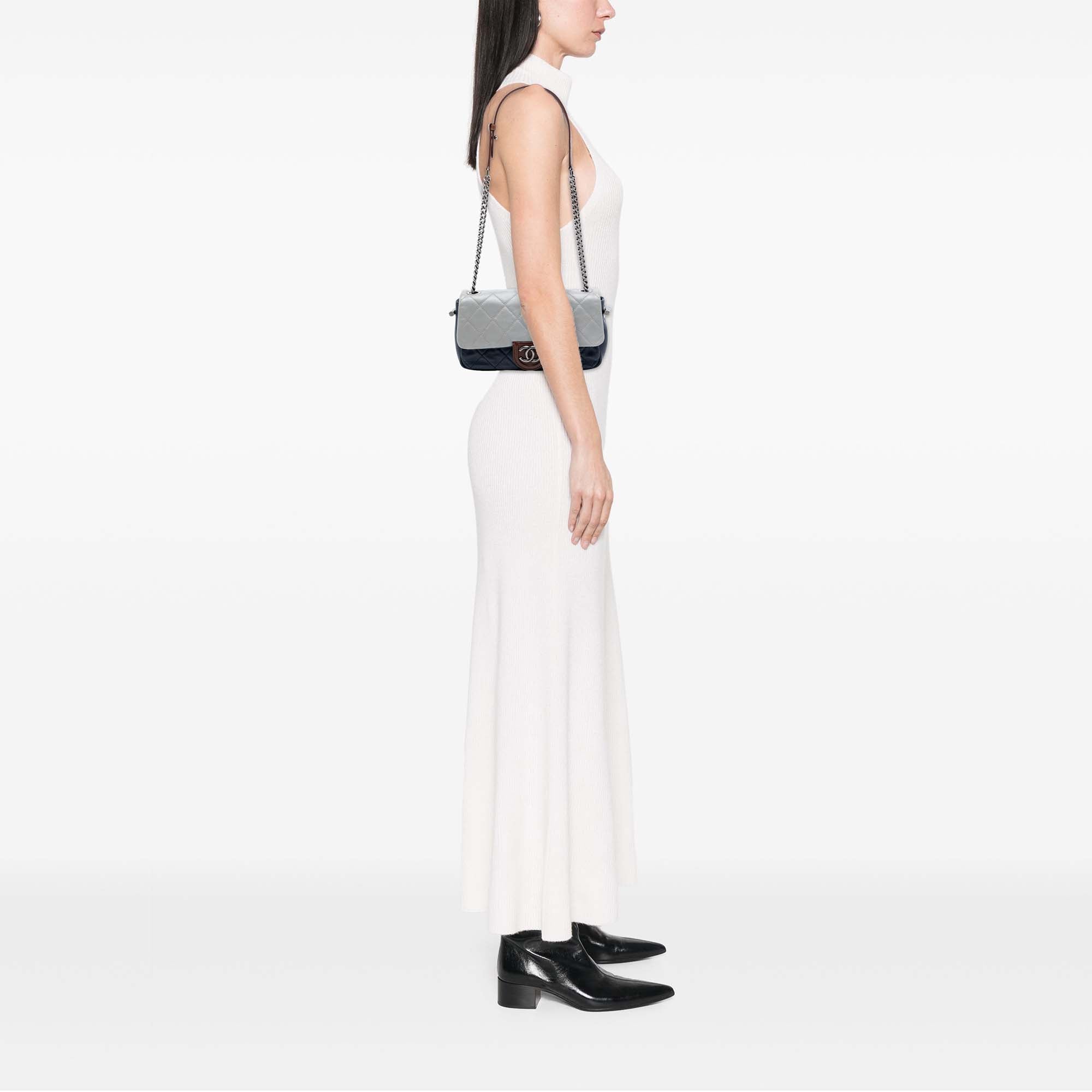 Chanel Medium Quilted Tricolor Lambskin Country Chic Flap - image 7