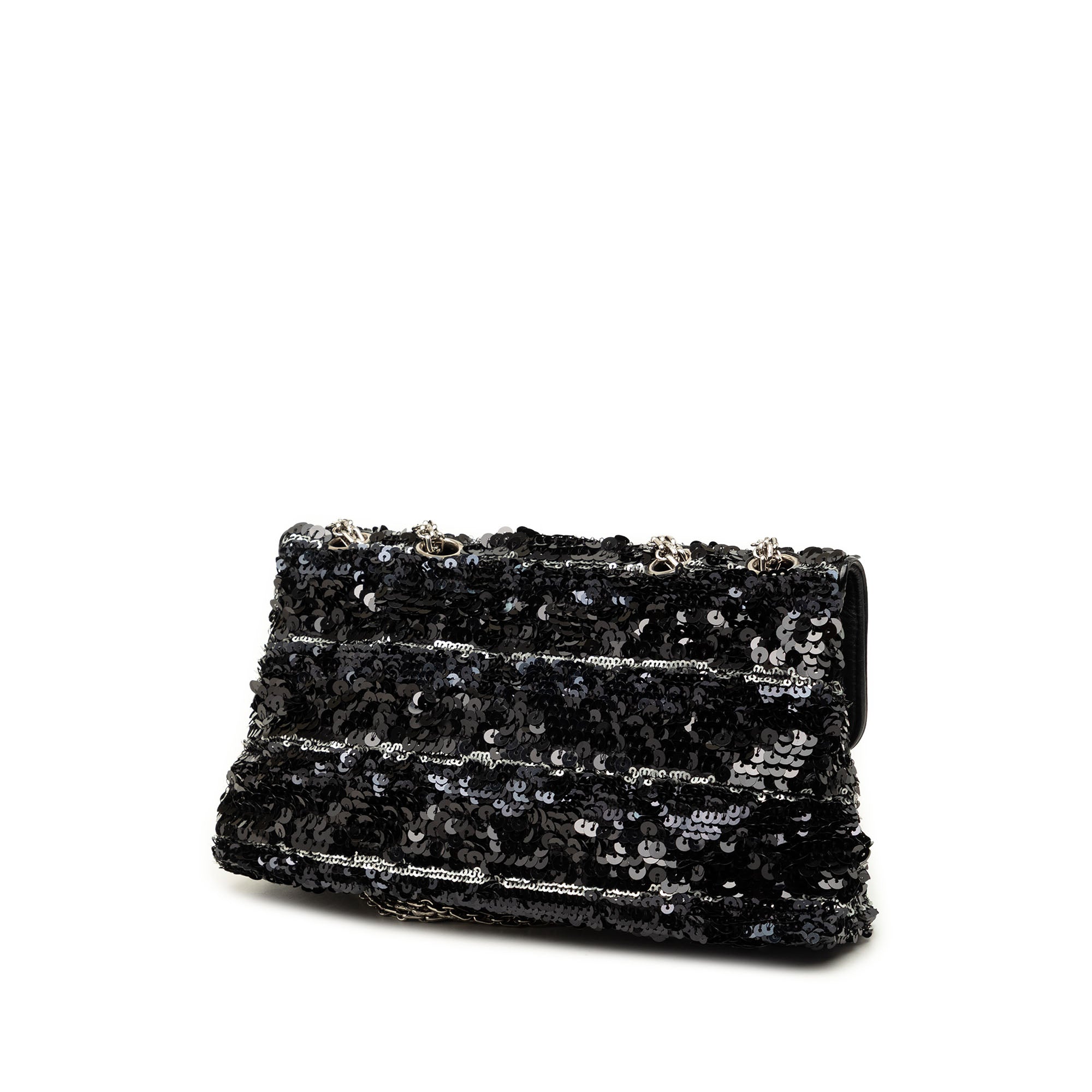 Chanel Patent Trimmed Sequined Satin Reissue 2.55 Single Flap 226 - image 2