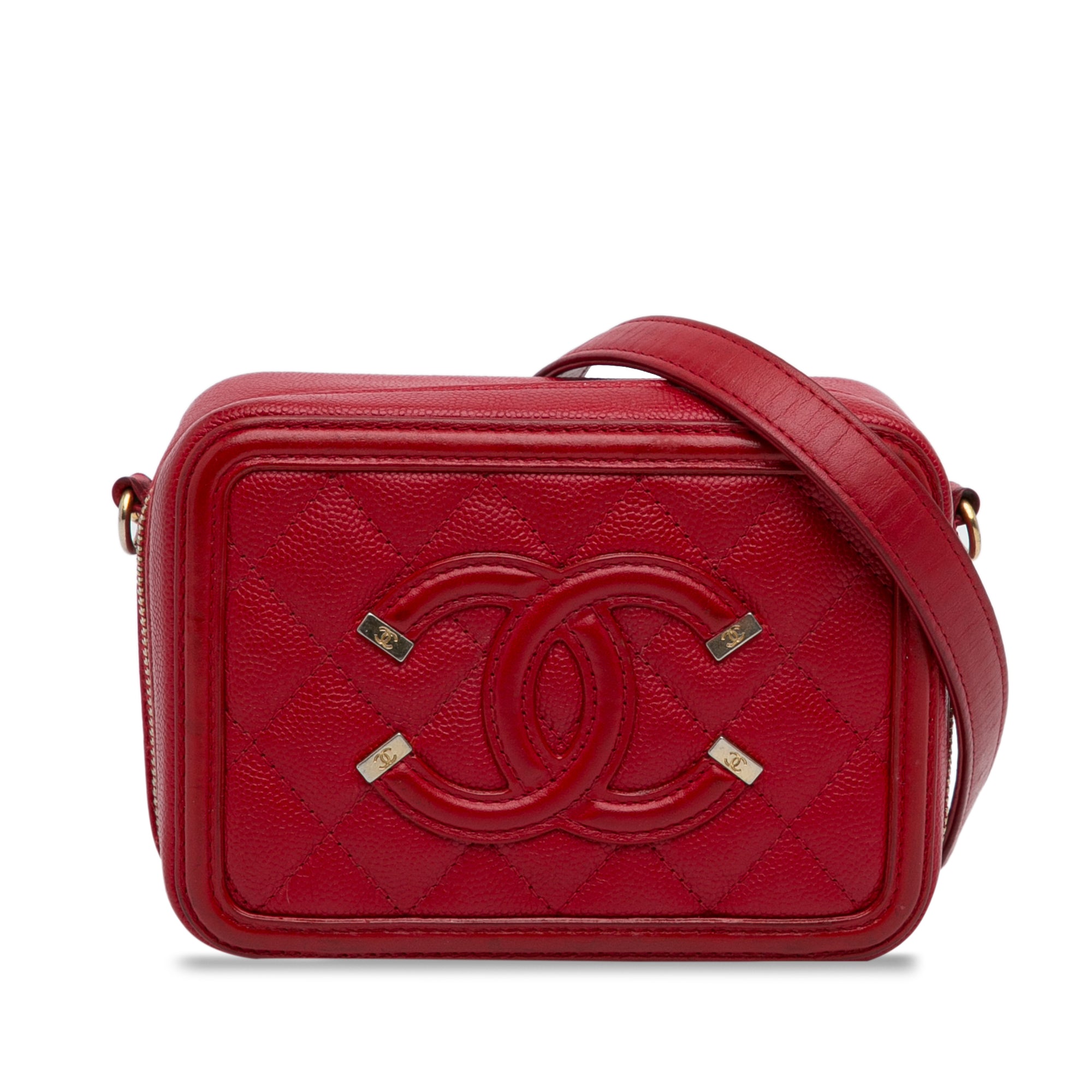 Chanel Mini Caviar CC Filigree Vanity Case - image 1