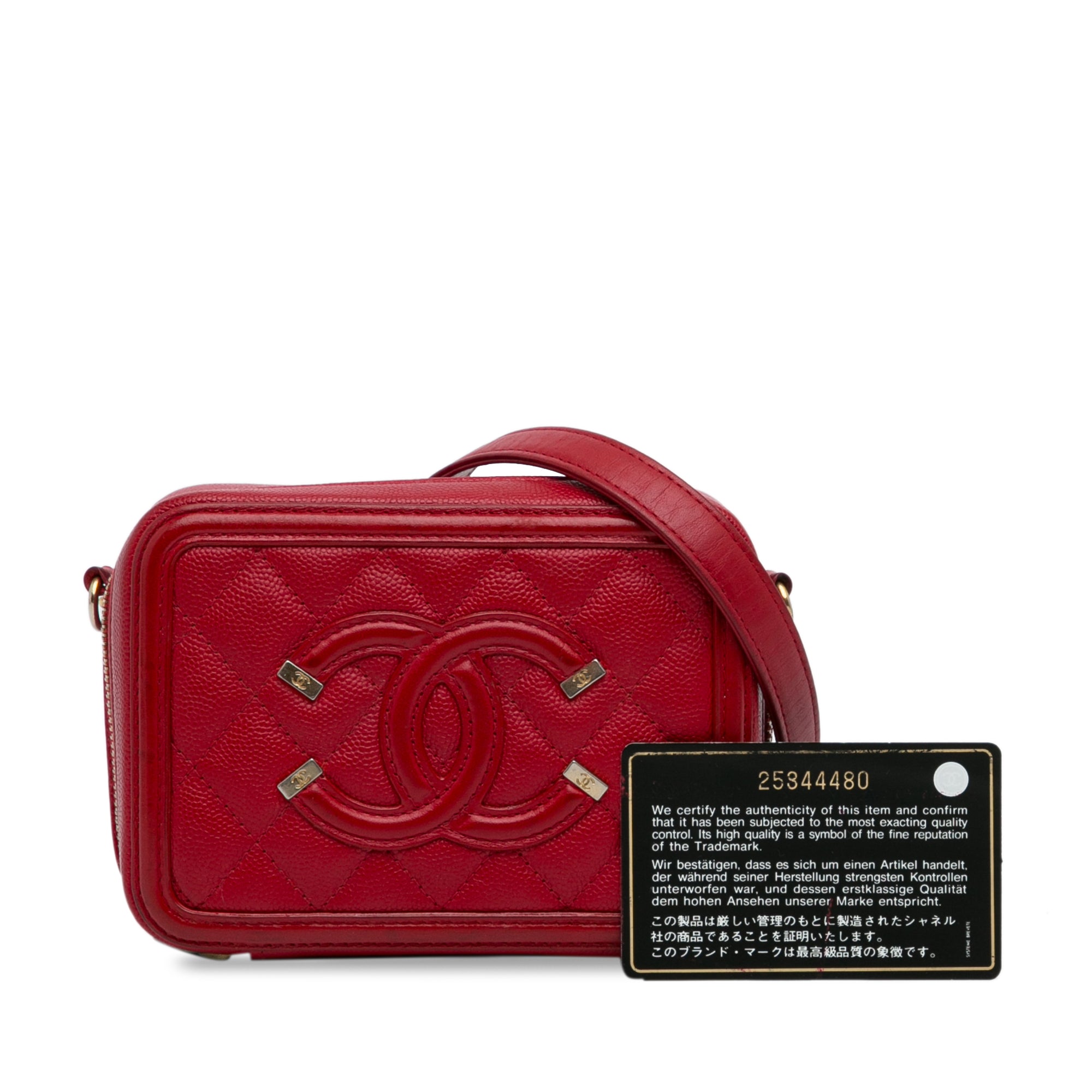 Chanel Mini Caviar CC Filigree Vanity Case - image 11