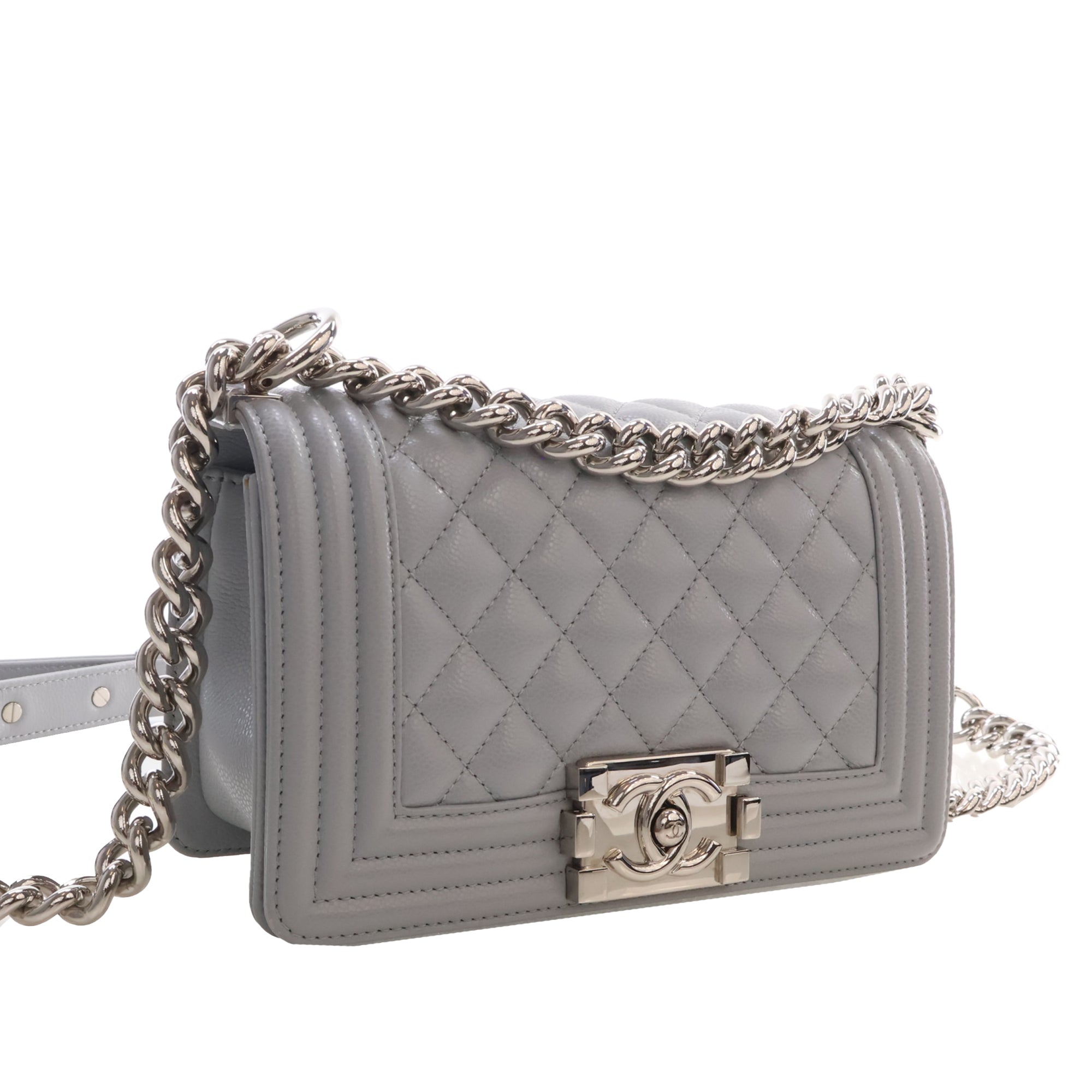 Chanel Small Quilted Caviar Boy Flap - image 2