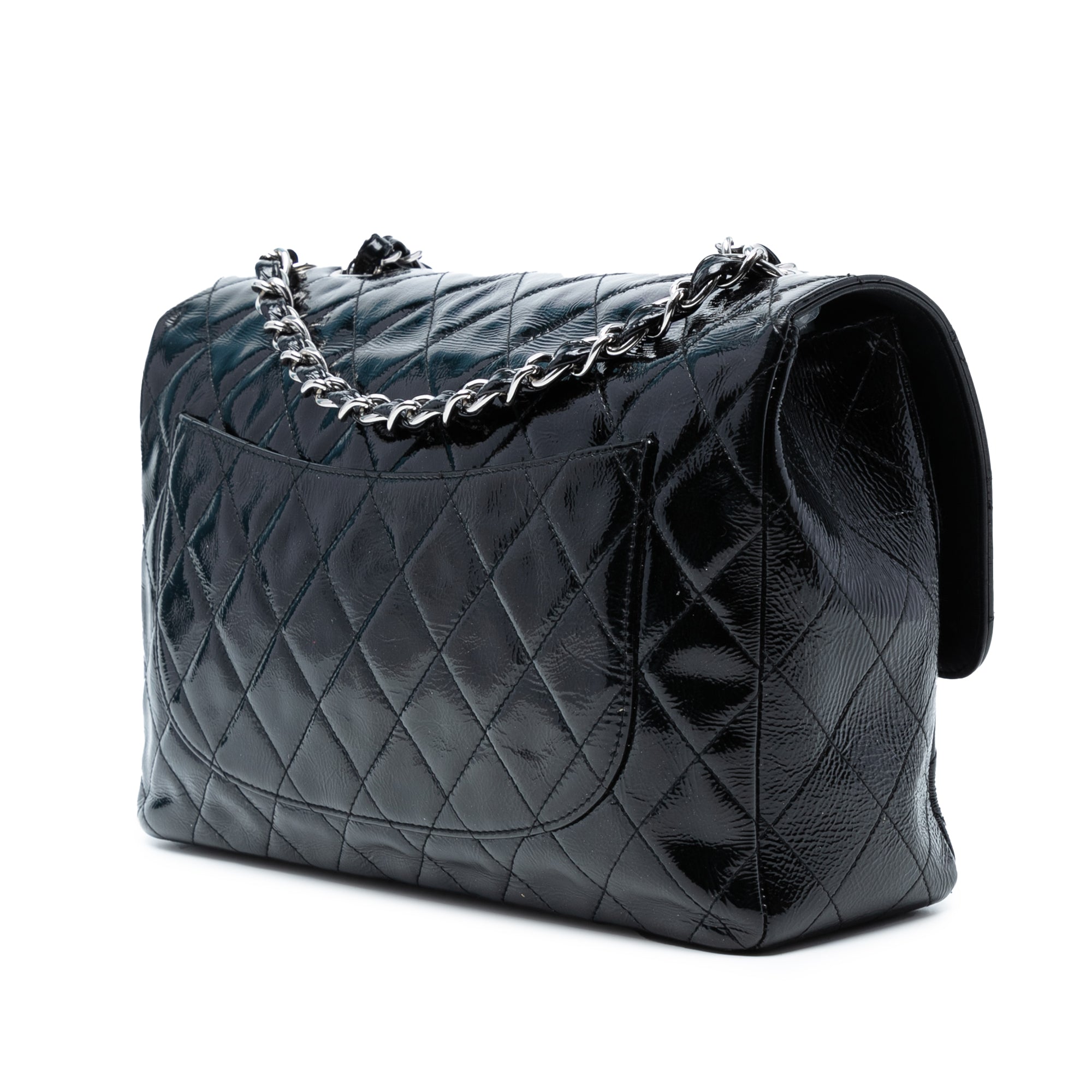 Chanel Jumbo Classic Crinkled Patent Single Flap - image 2