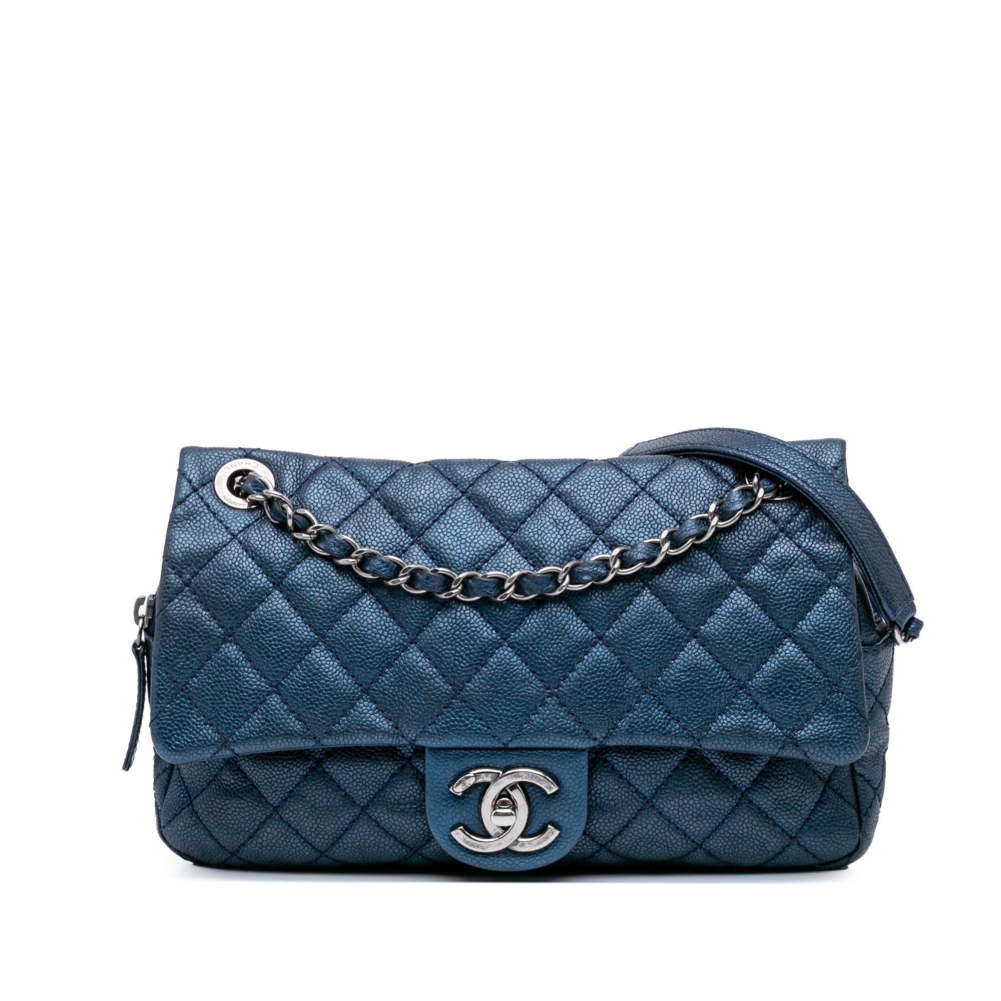 Chanel Jumbo Quilted Iridescent Caviar Easy Flap - image 1