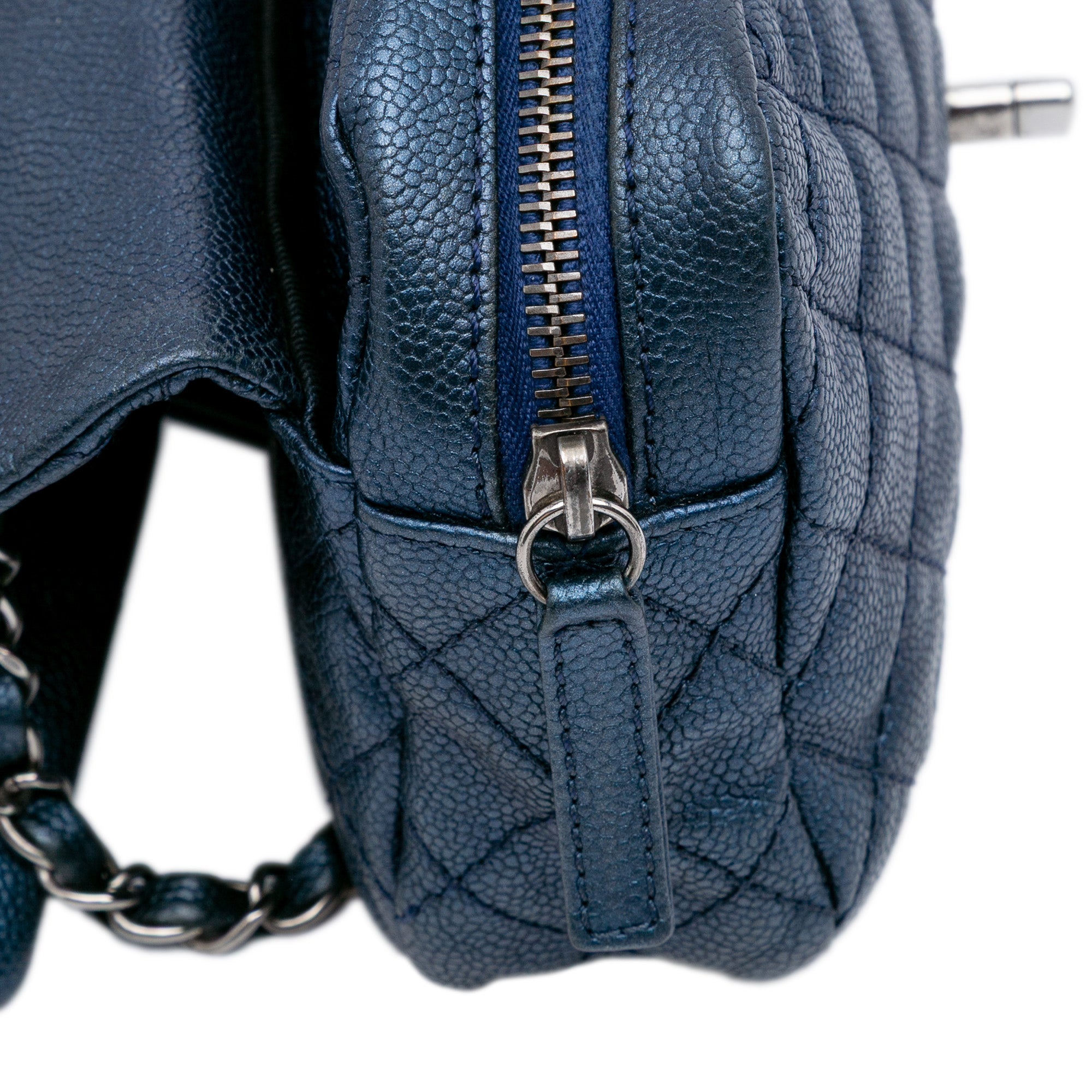 Chanel Jumbo Quilted Iridescent Caviar Easy Flap - image 10