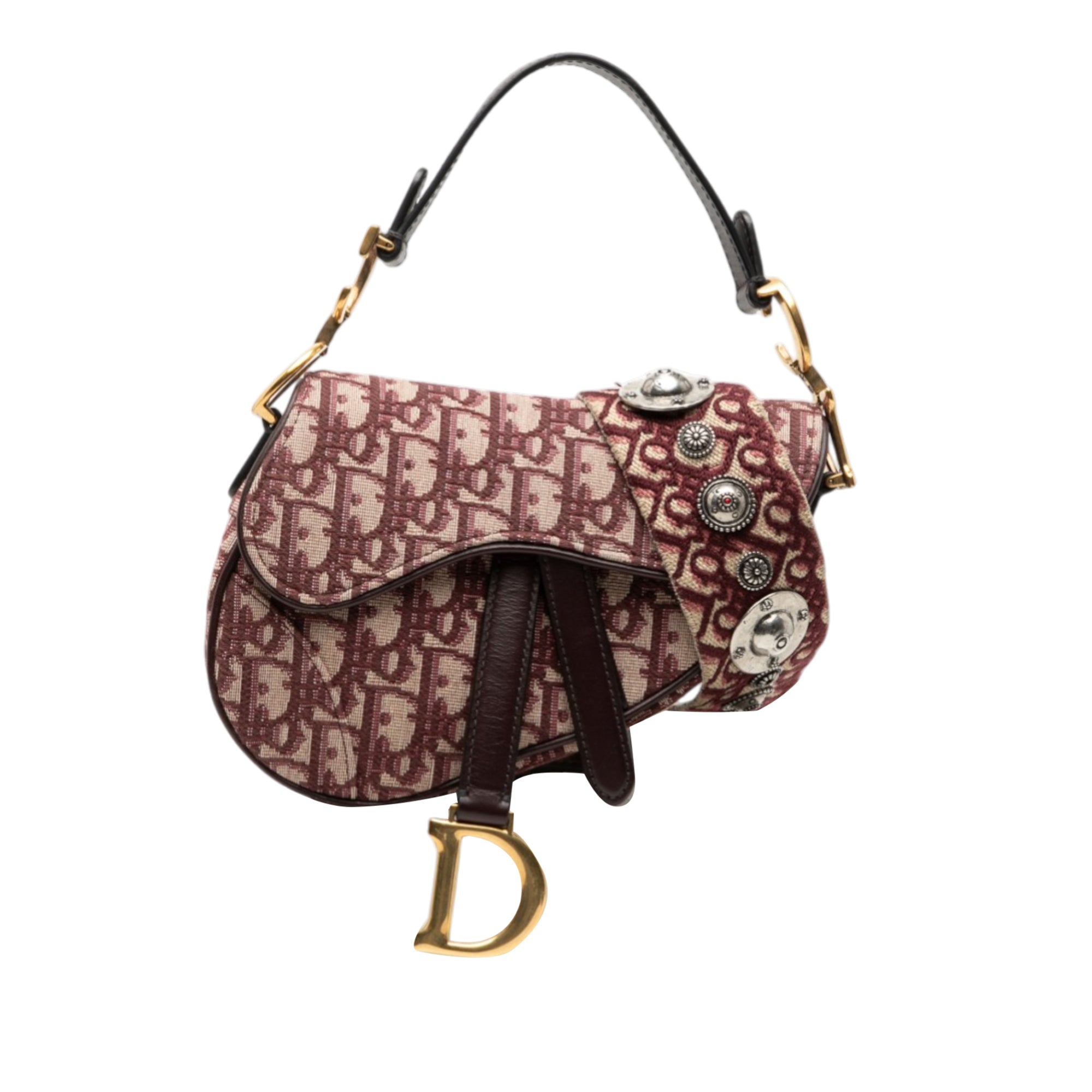 Dior Mini Oblique Canvas Saddle Bag - image 1