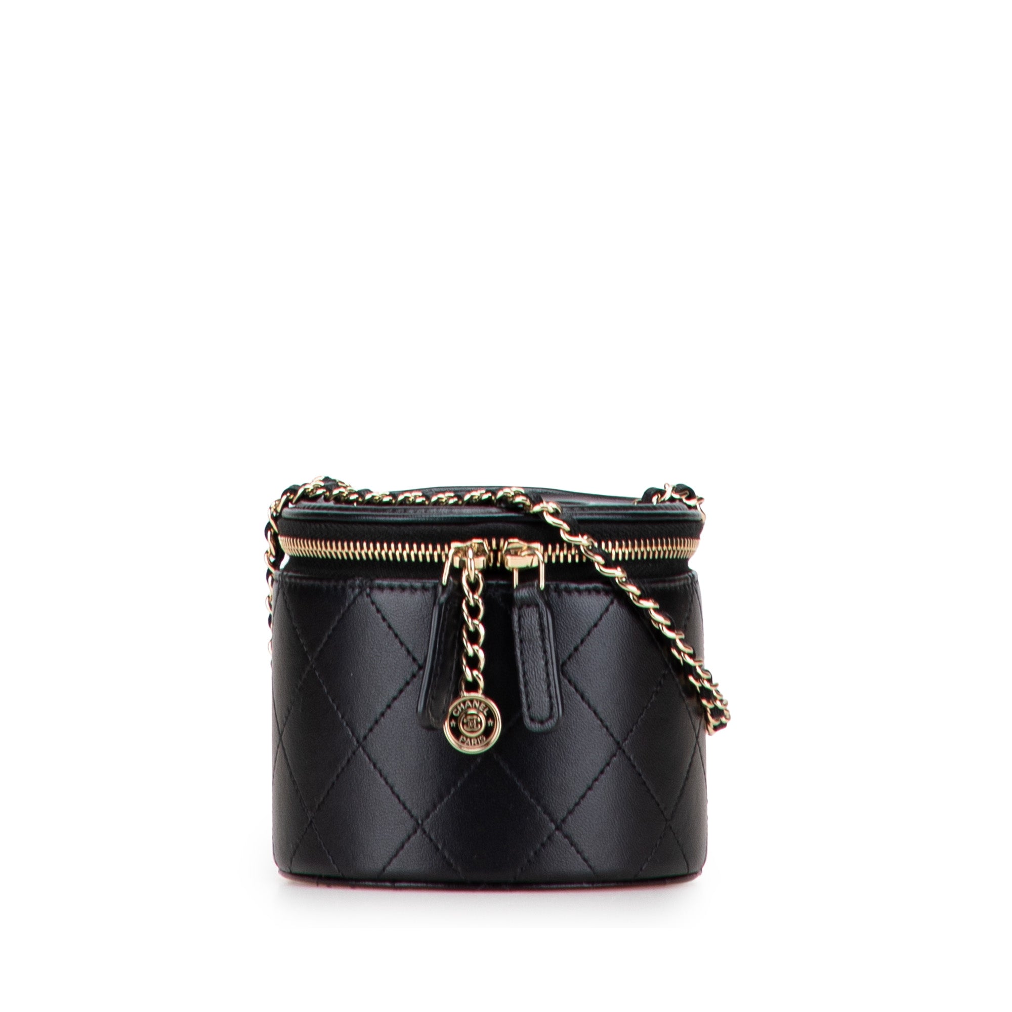 Chanel Quilted Lambskin Chain and Charm Vanity Case - image 1