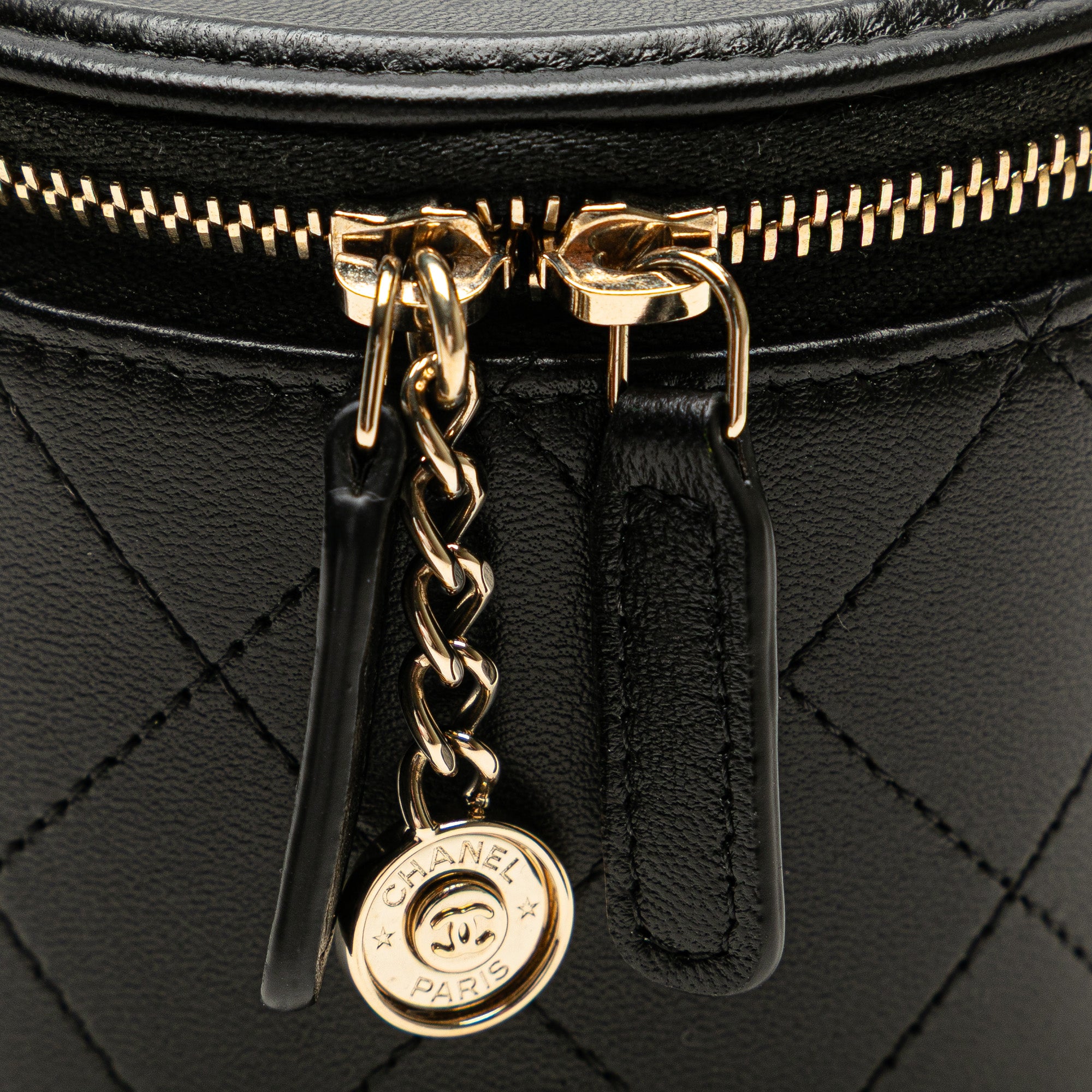 Chanel Quilted Lambskin Chain and Charm Vanity Case - image 8