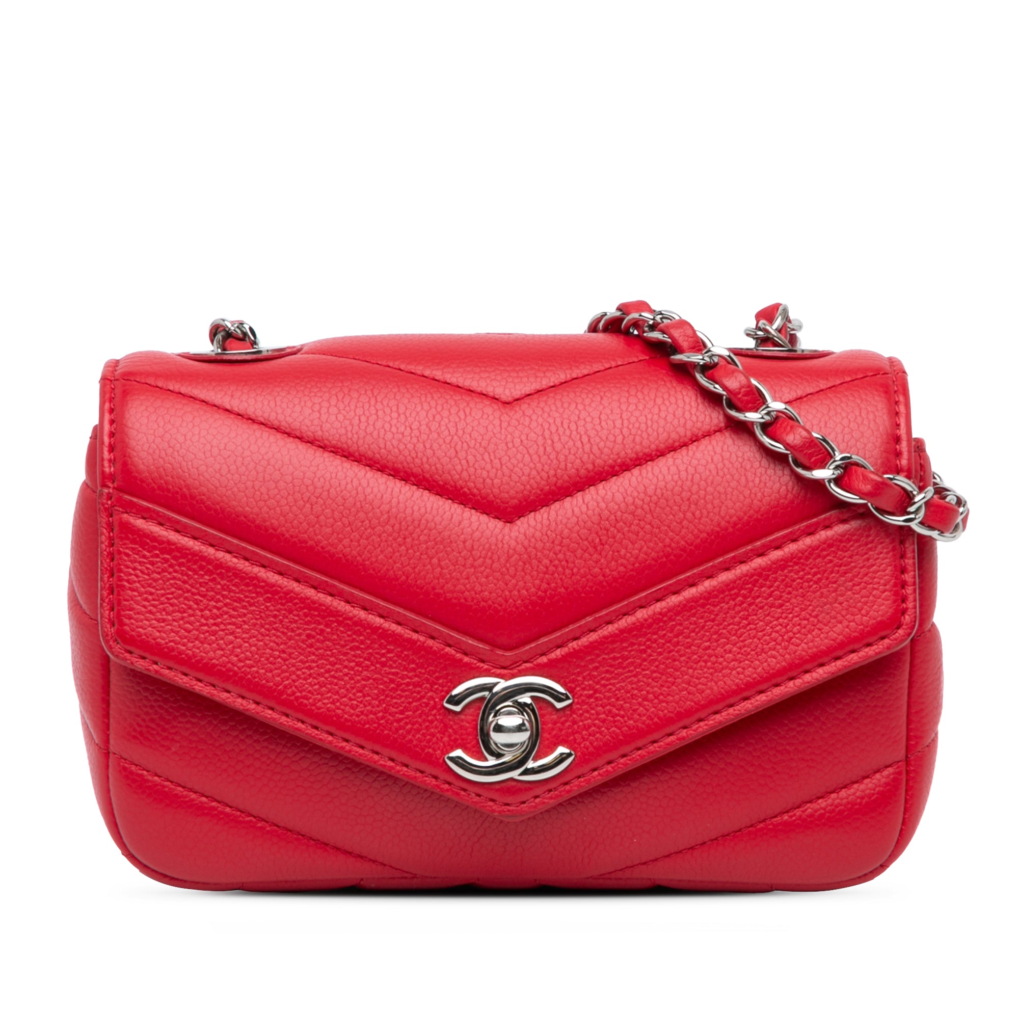 Chanel Mini Caviar Chevron Data Center Envelope Flap Bag - image 1