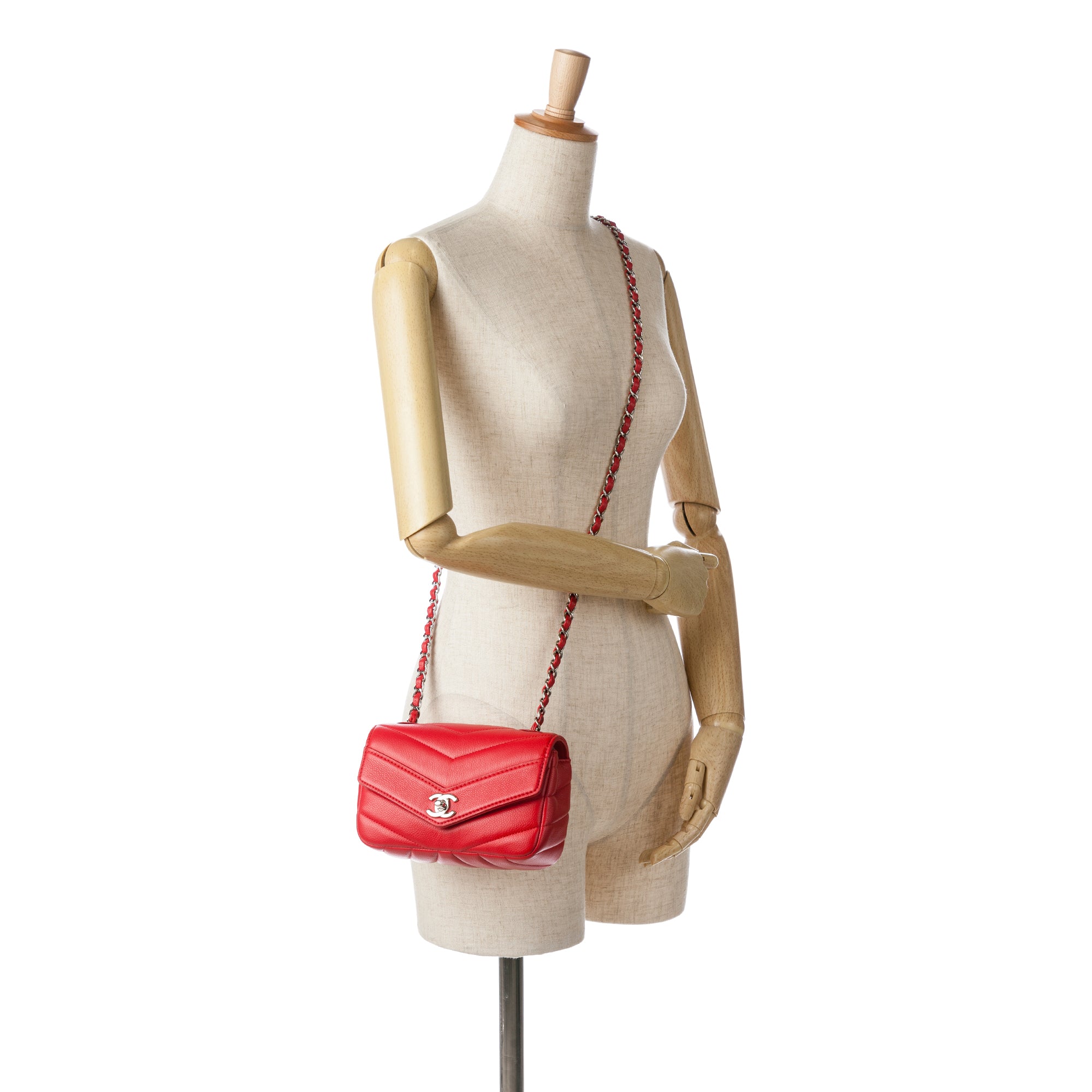 Chanel Mini Caviar Chevron Data Center Envelope Flap Bag - image 8