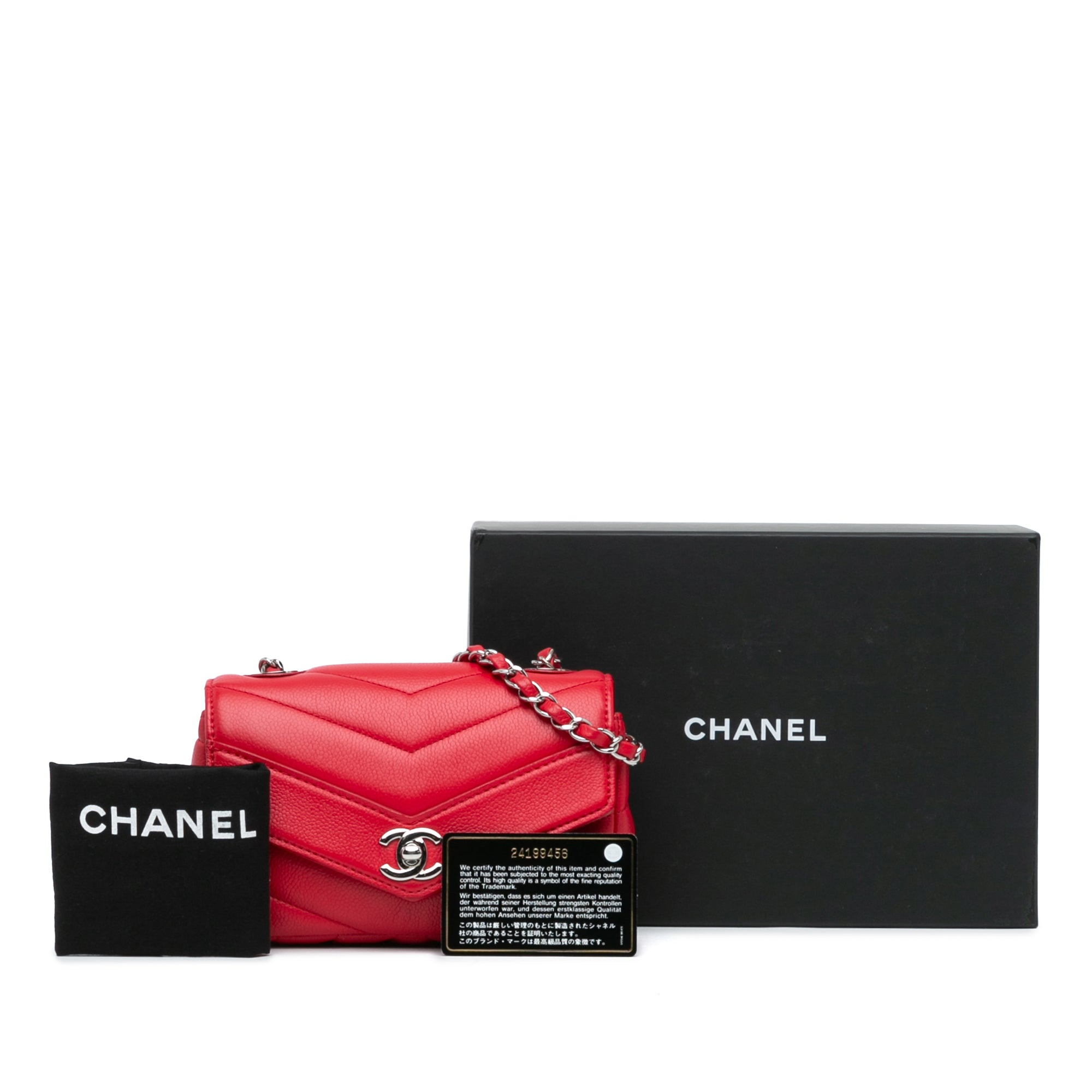 Chanel Mini Caviar Chevron Data Center Envelope Flap Bag - image 9