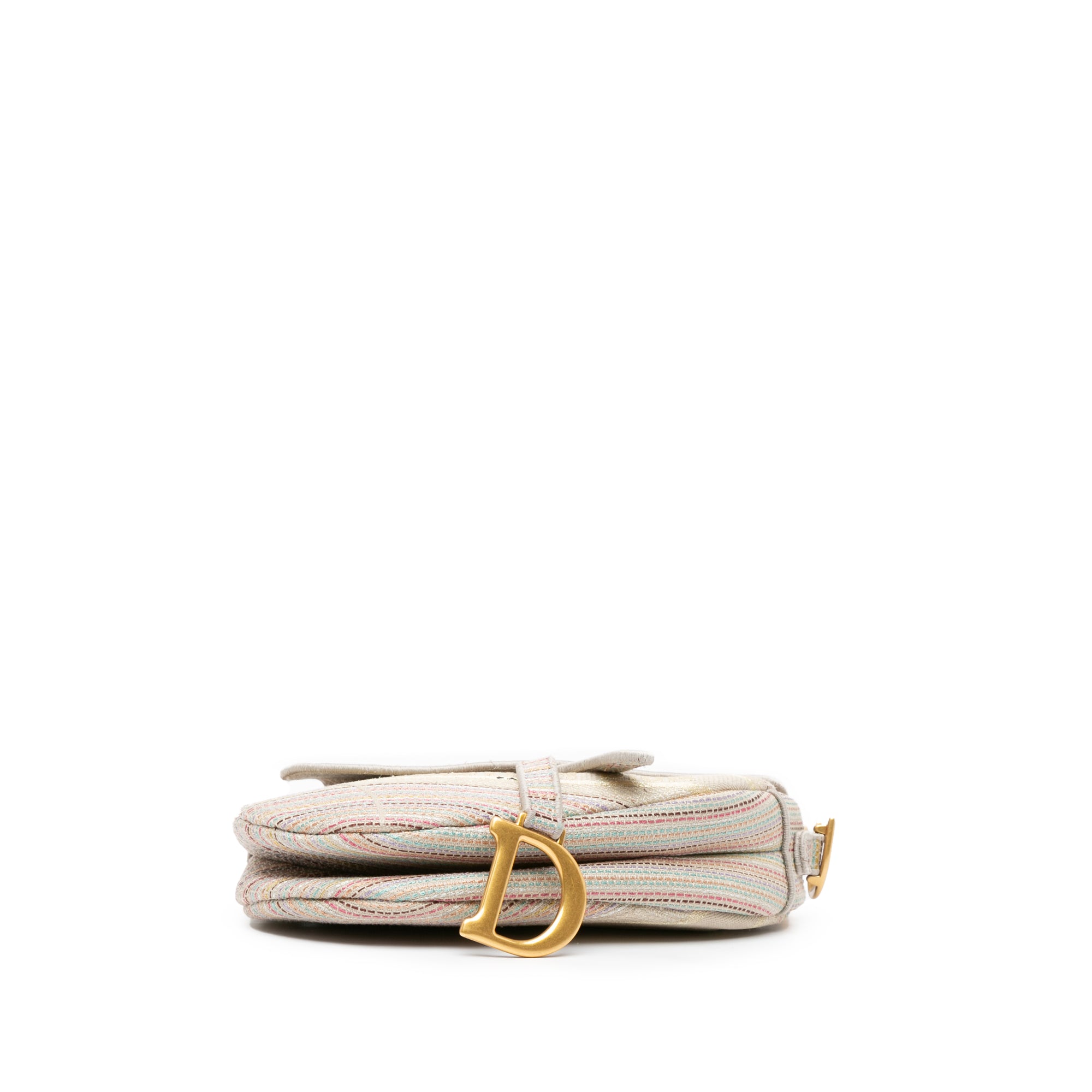 Dior Canvas Embroidered Stripes Saddle Bag - image 3