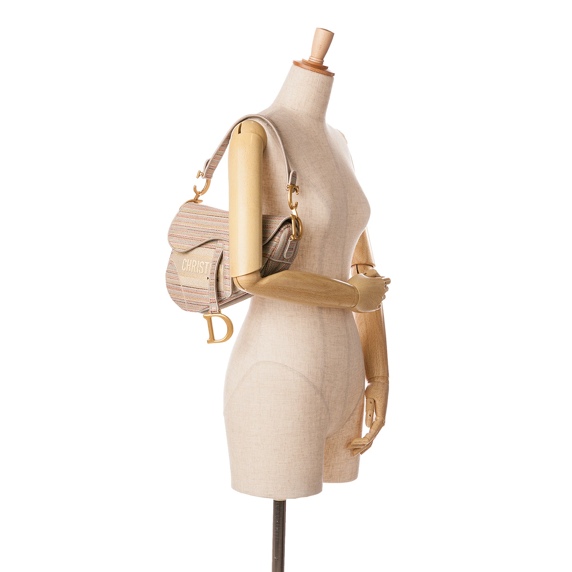 Dior Canvas Embroidered Stripes Saddle Bag - image 8