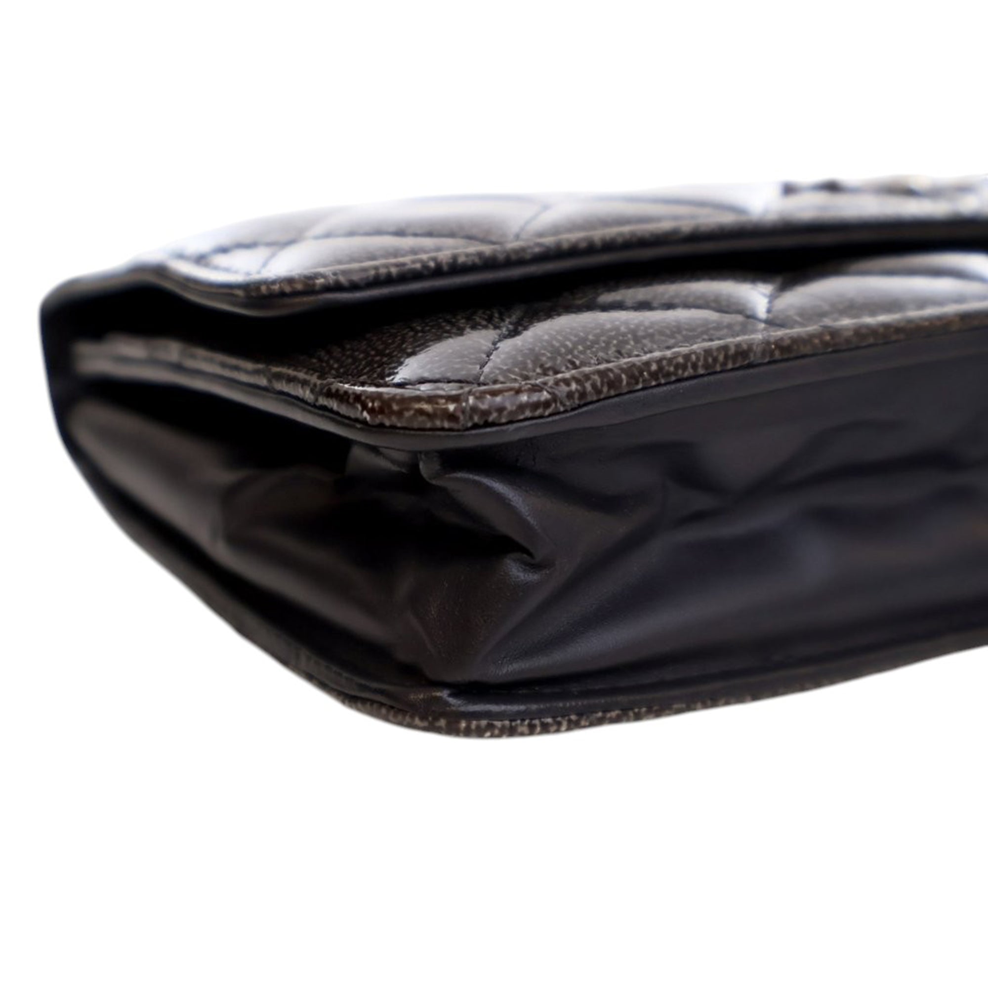 Chanel CC Quilted Shiny Crumpled Calfskin Wallet on Chain - image 10