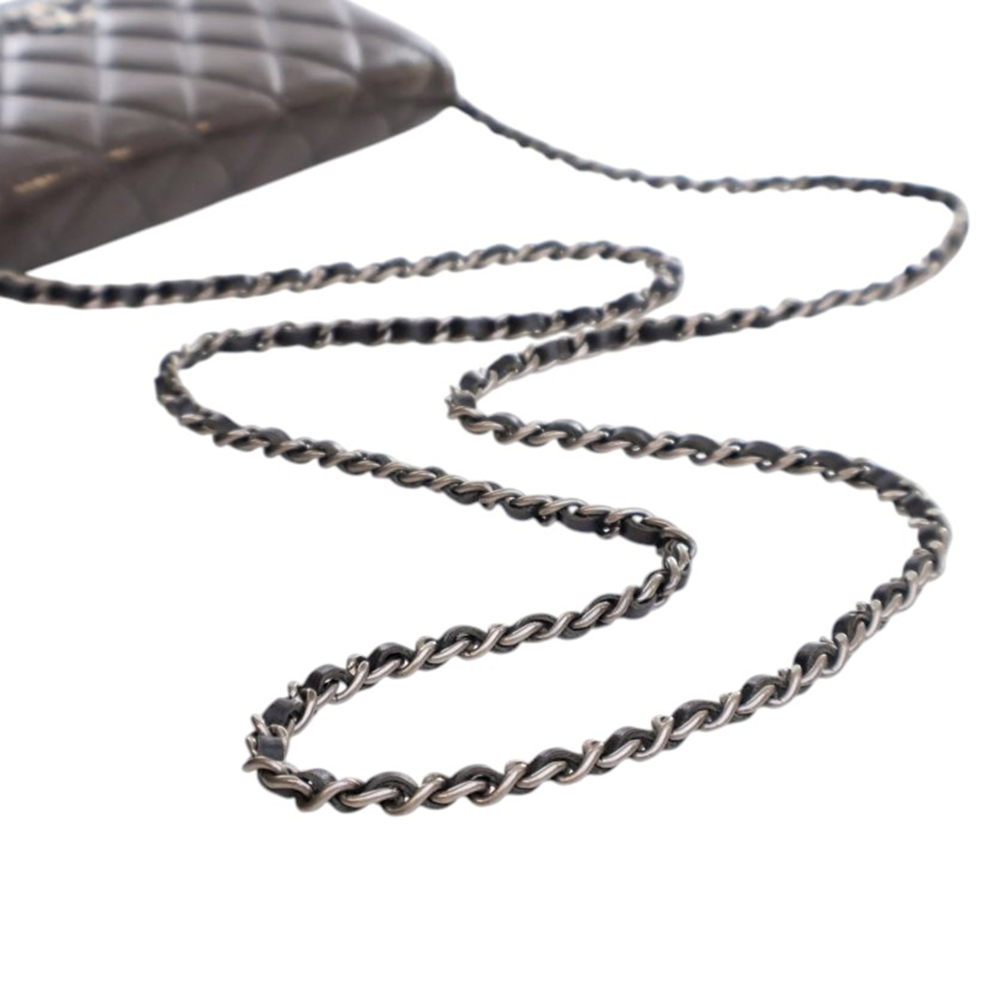 Chanel CC Quilted Shiny Crumpled Calfskin Wallet on Chain - image 11