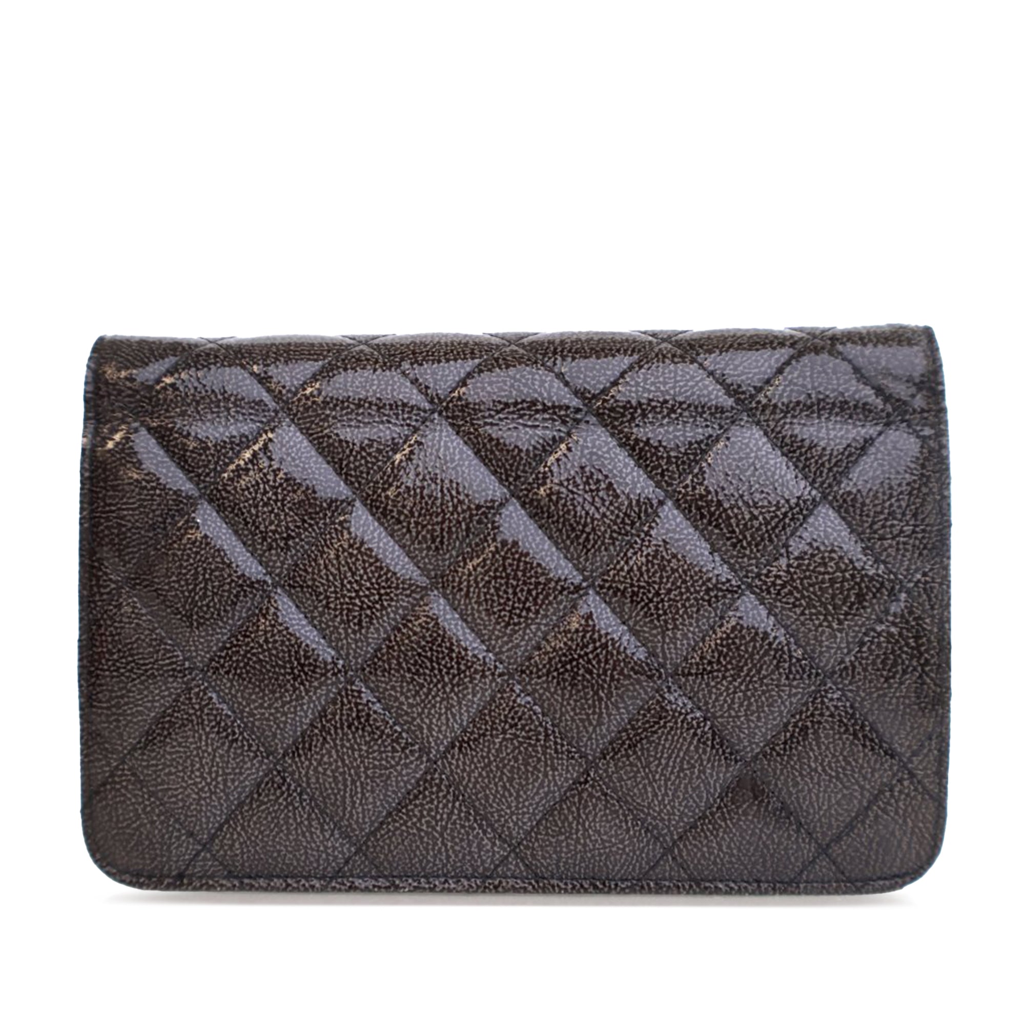Chanel CC Quilted Shiny Crumpled Calfskin Wallet on Chain - image 2