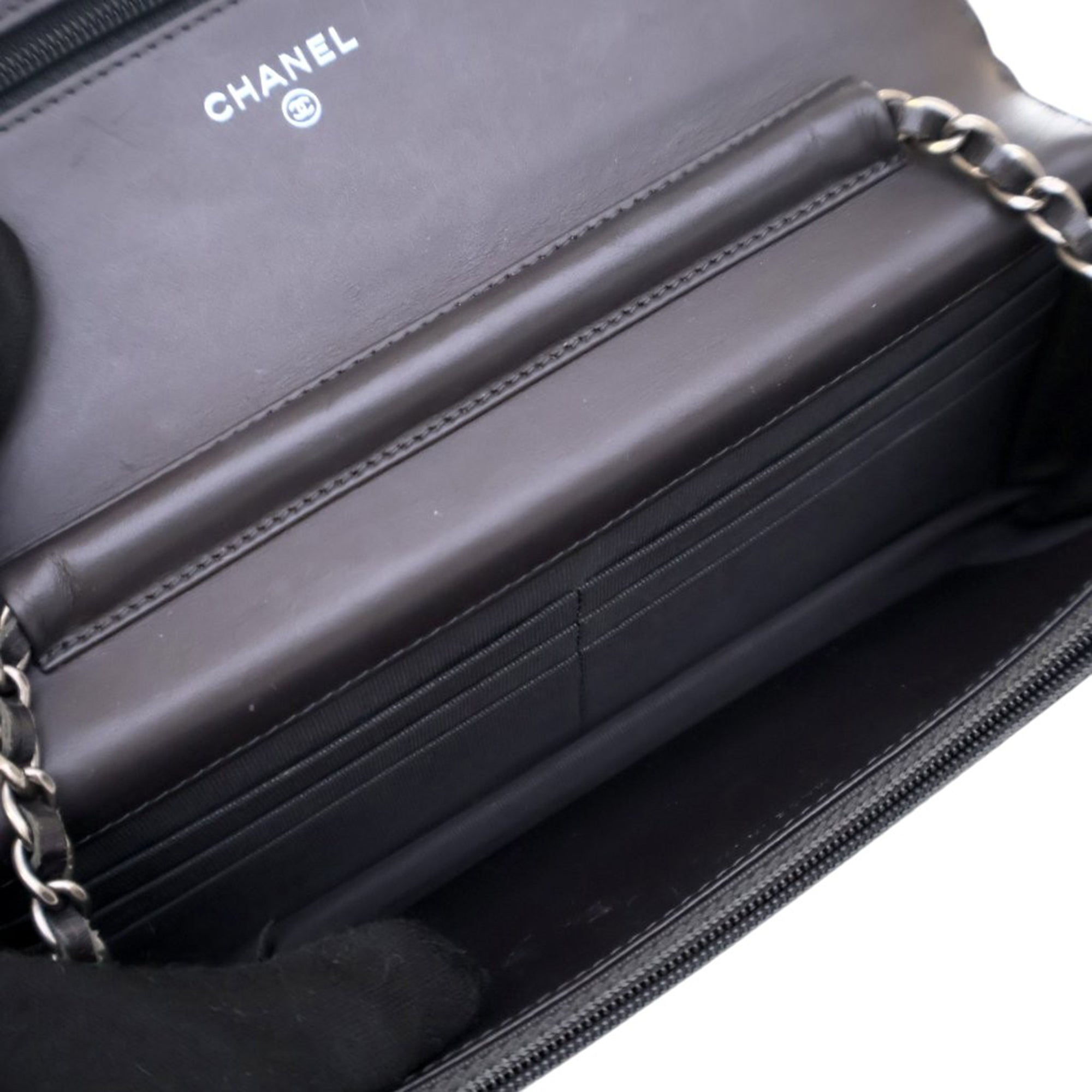 Chanel CC Quilted Shiny Crumpled Calfskin Wallet on Chain - image 4