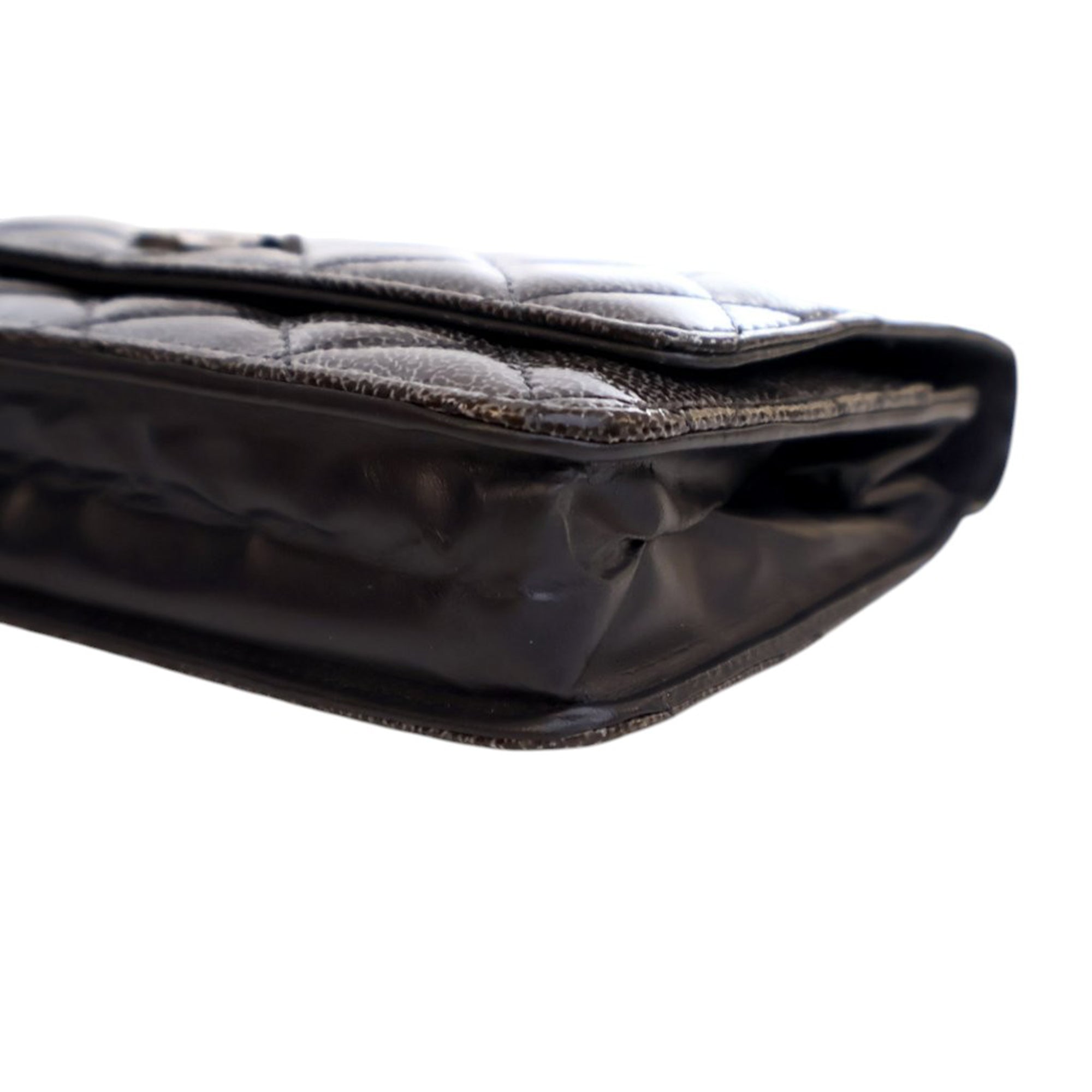 Chanel CC Quilted Shiny Crumpled Calfskin Wallet on Chain - image 8