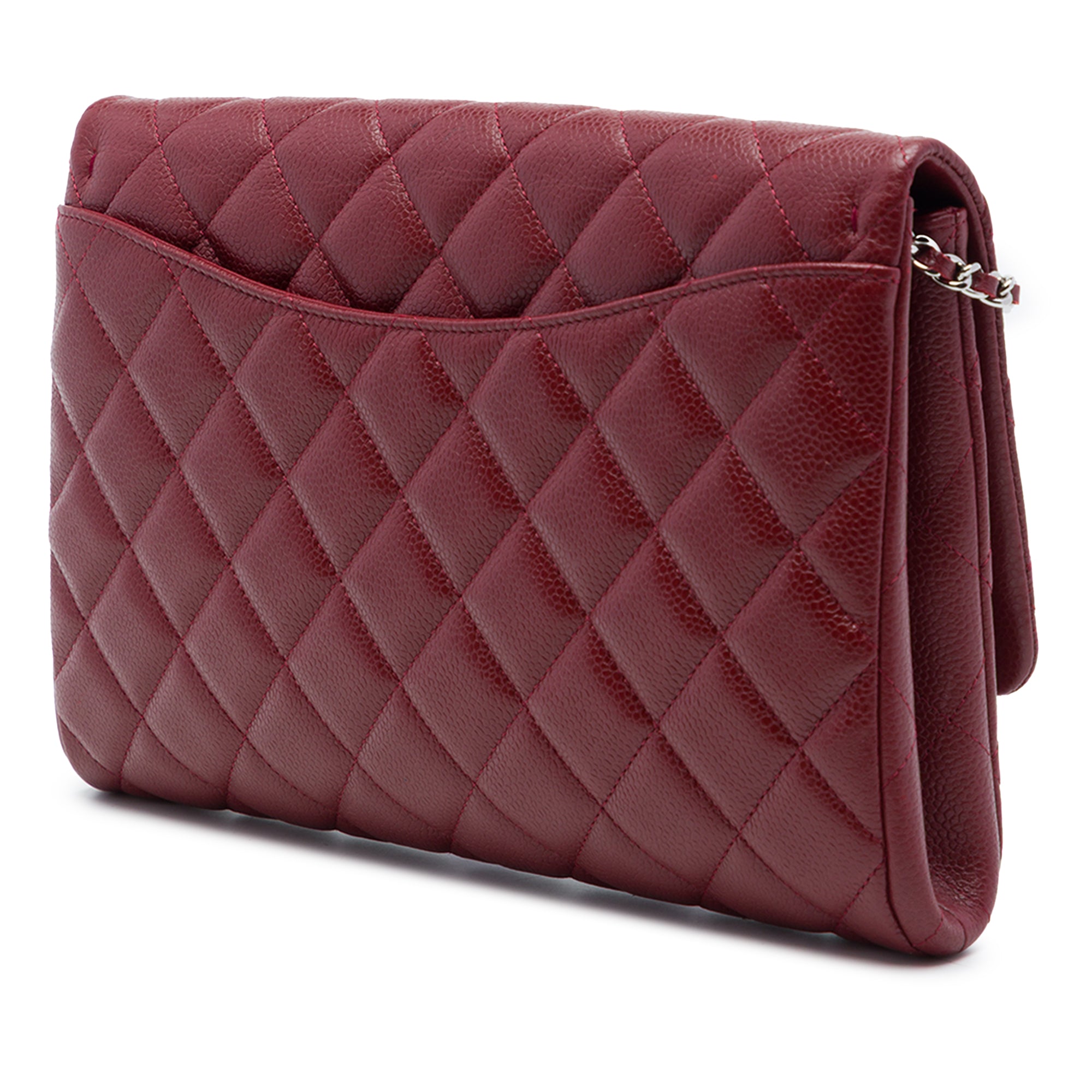 Chanel CC Quilted Caviar Flap Clutch with Chain - image 2