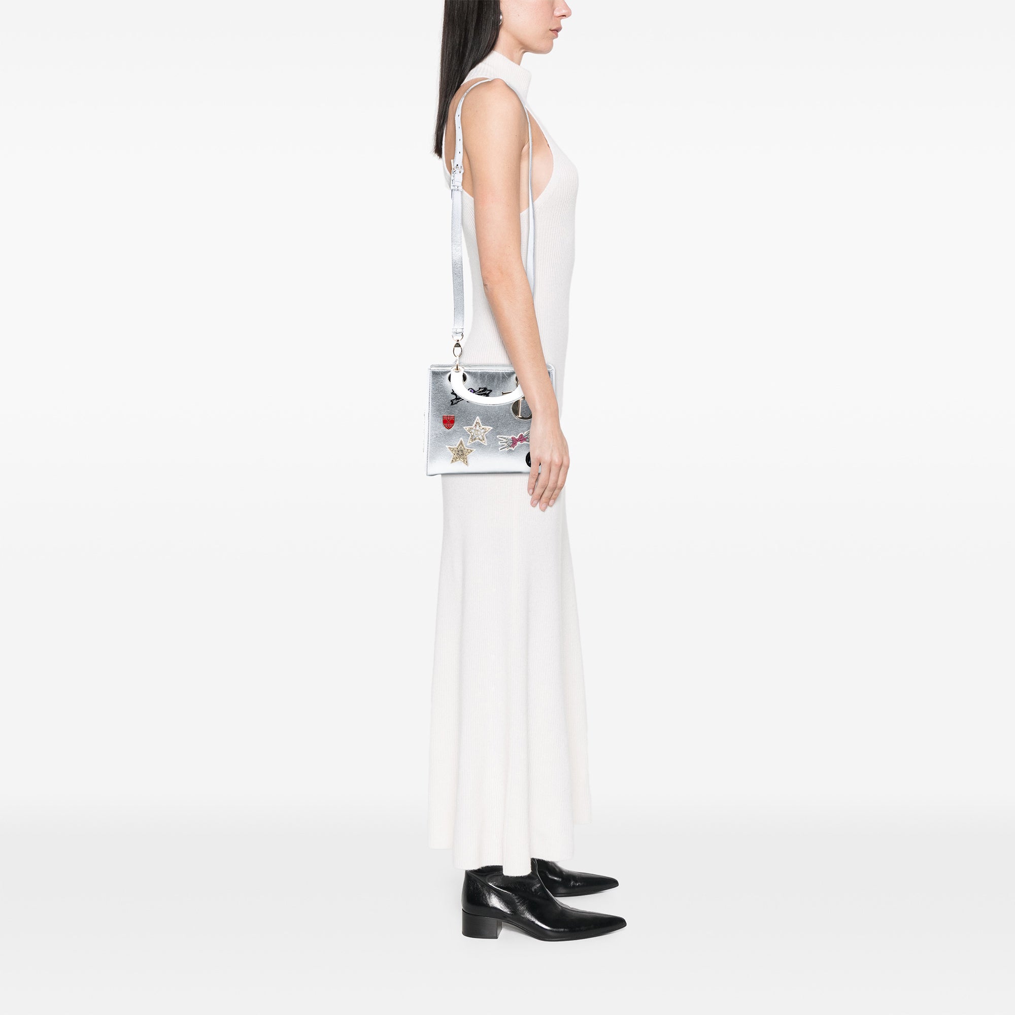 Dior Medium Calfskin Patch Embellished Lady Dior - image 7