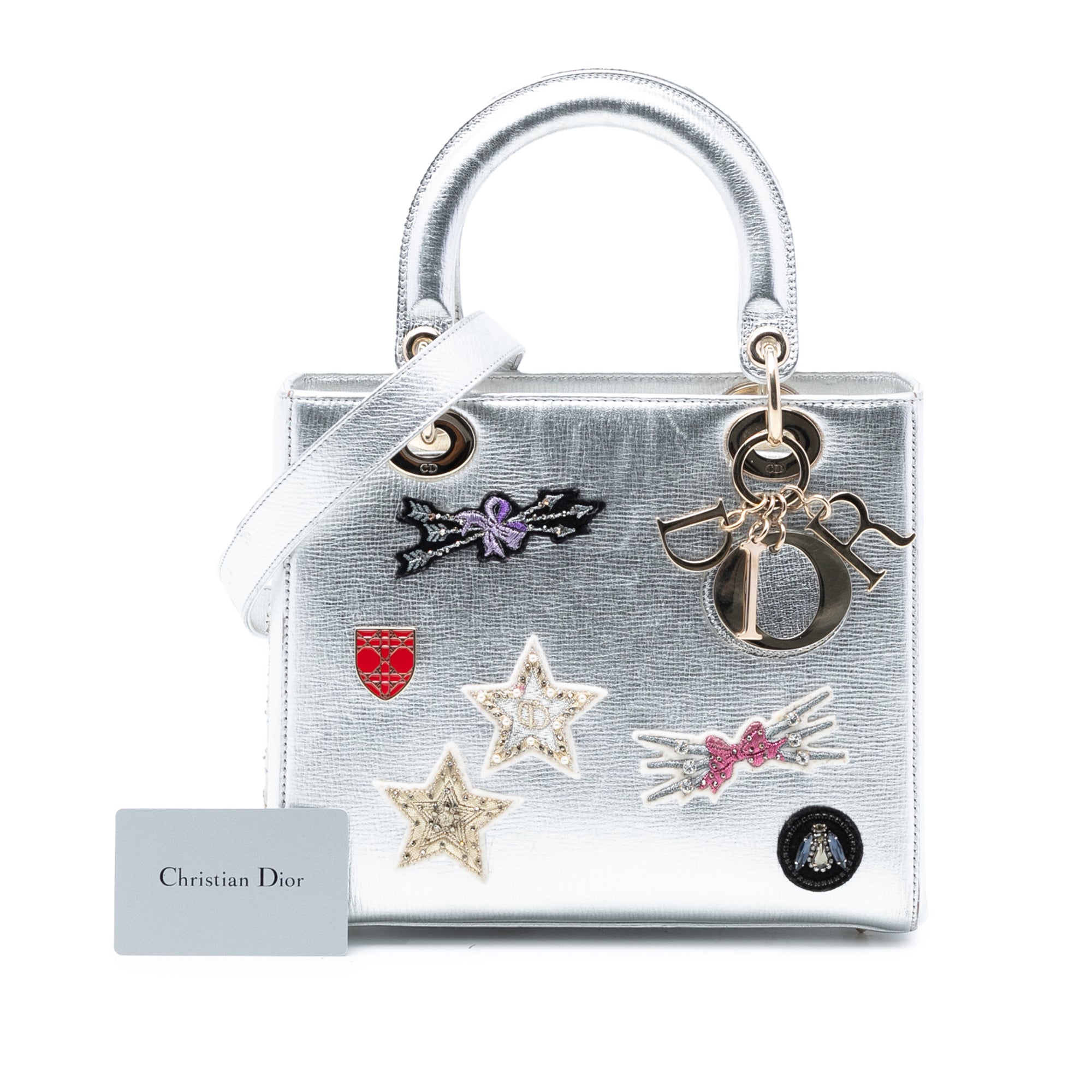 Dior Medium Calfskin Patch Embellished Lady Dior - image 8