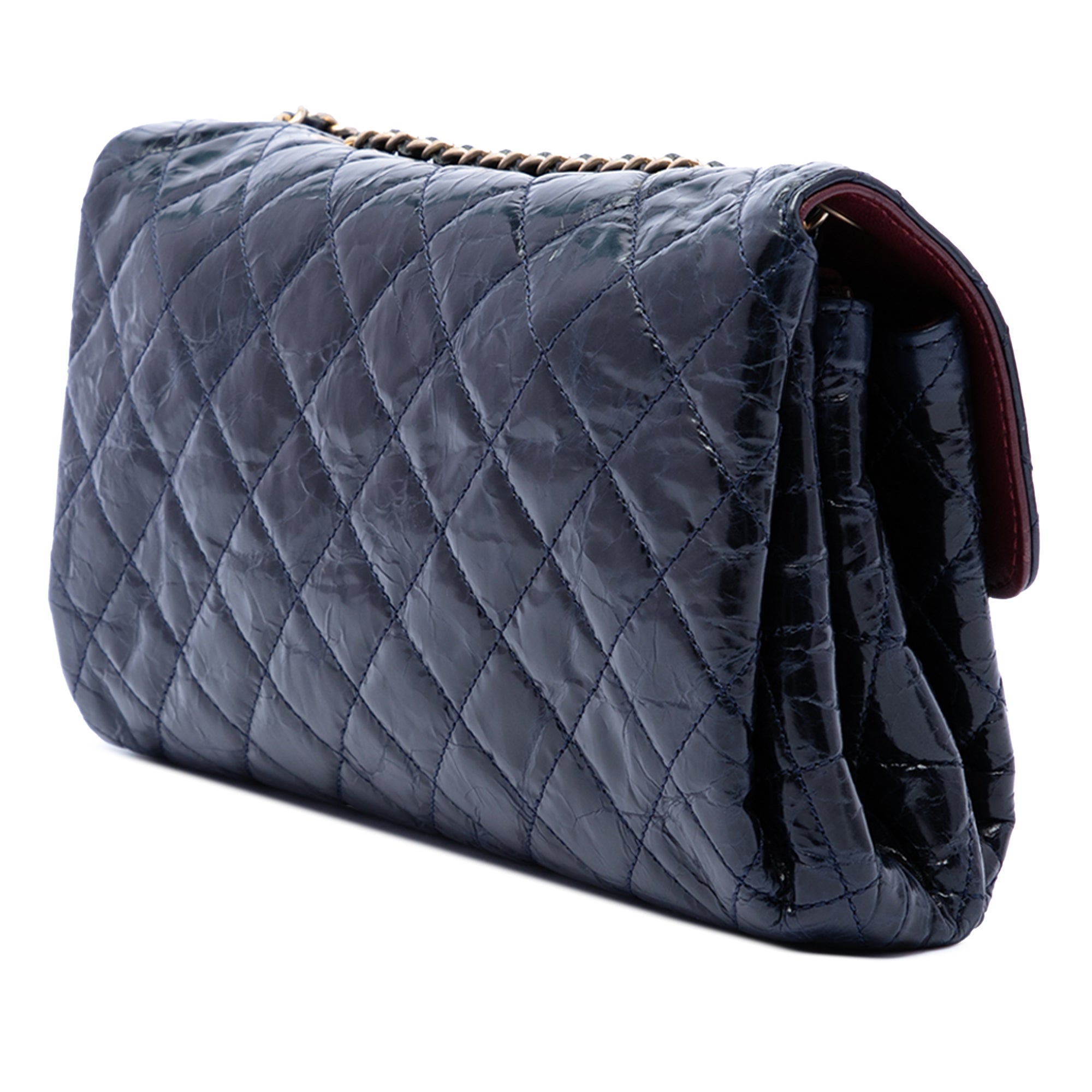 Chanel CC Quilted Aged Glazed Calfskin Accordion Flap - image 2