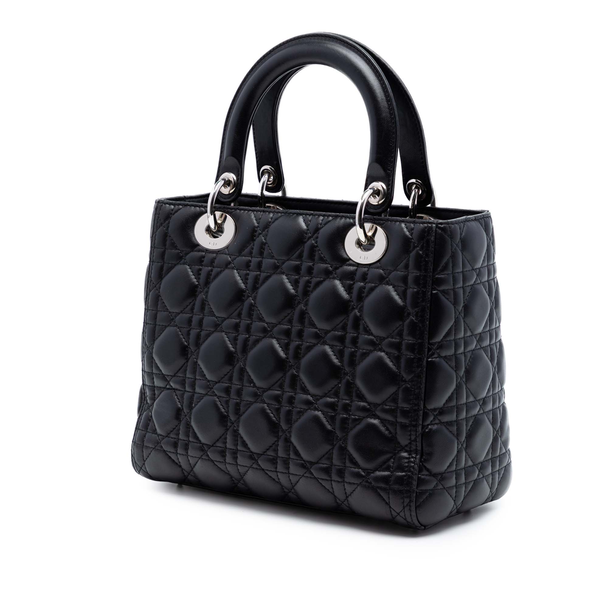 Dior Medium Lambskin Cannage Lady Dior - image 2
