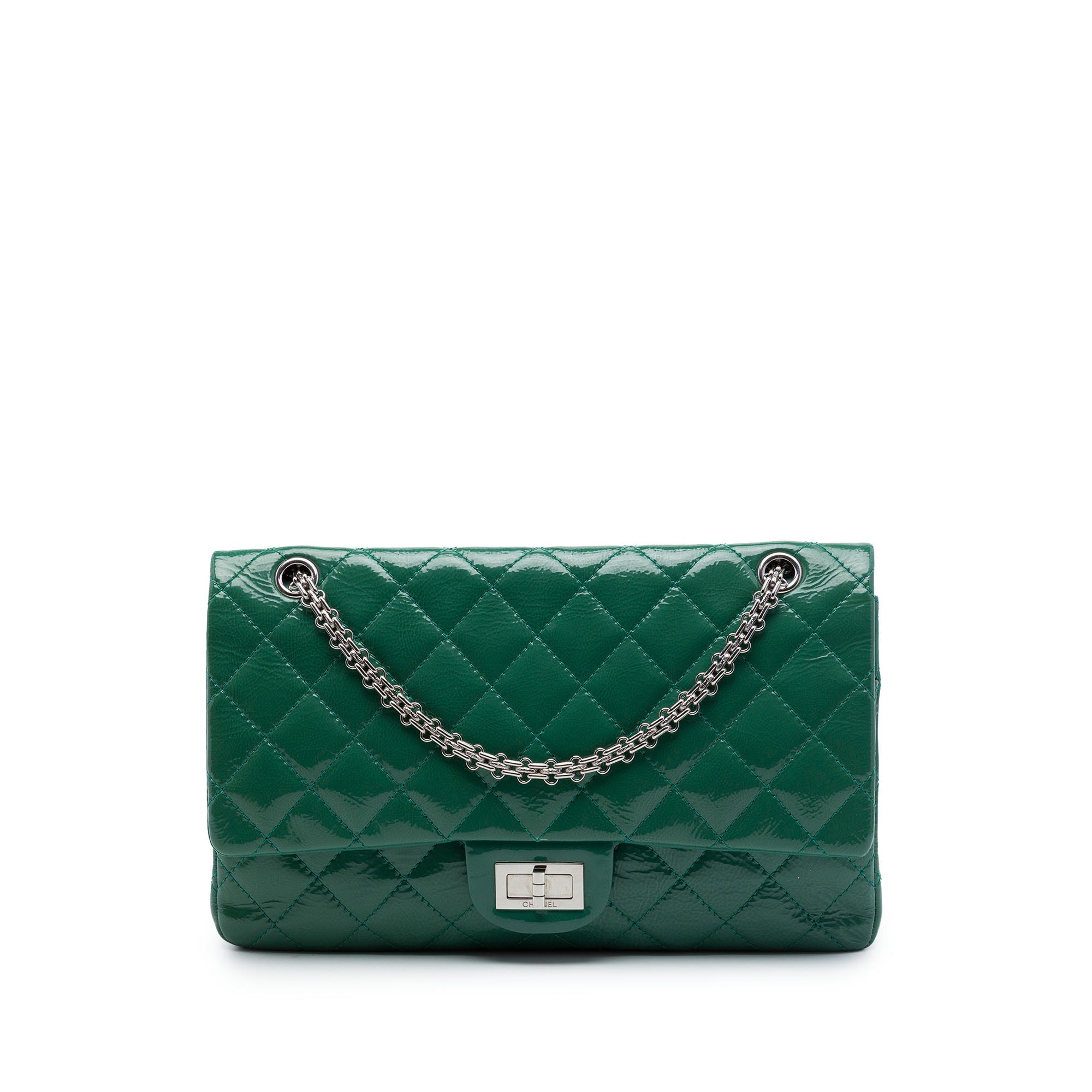 Chanel Quilted Crinkled Patent Reissue 2.55 Double Flap 227 - image 1