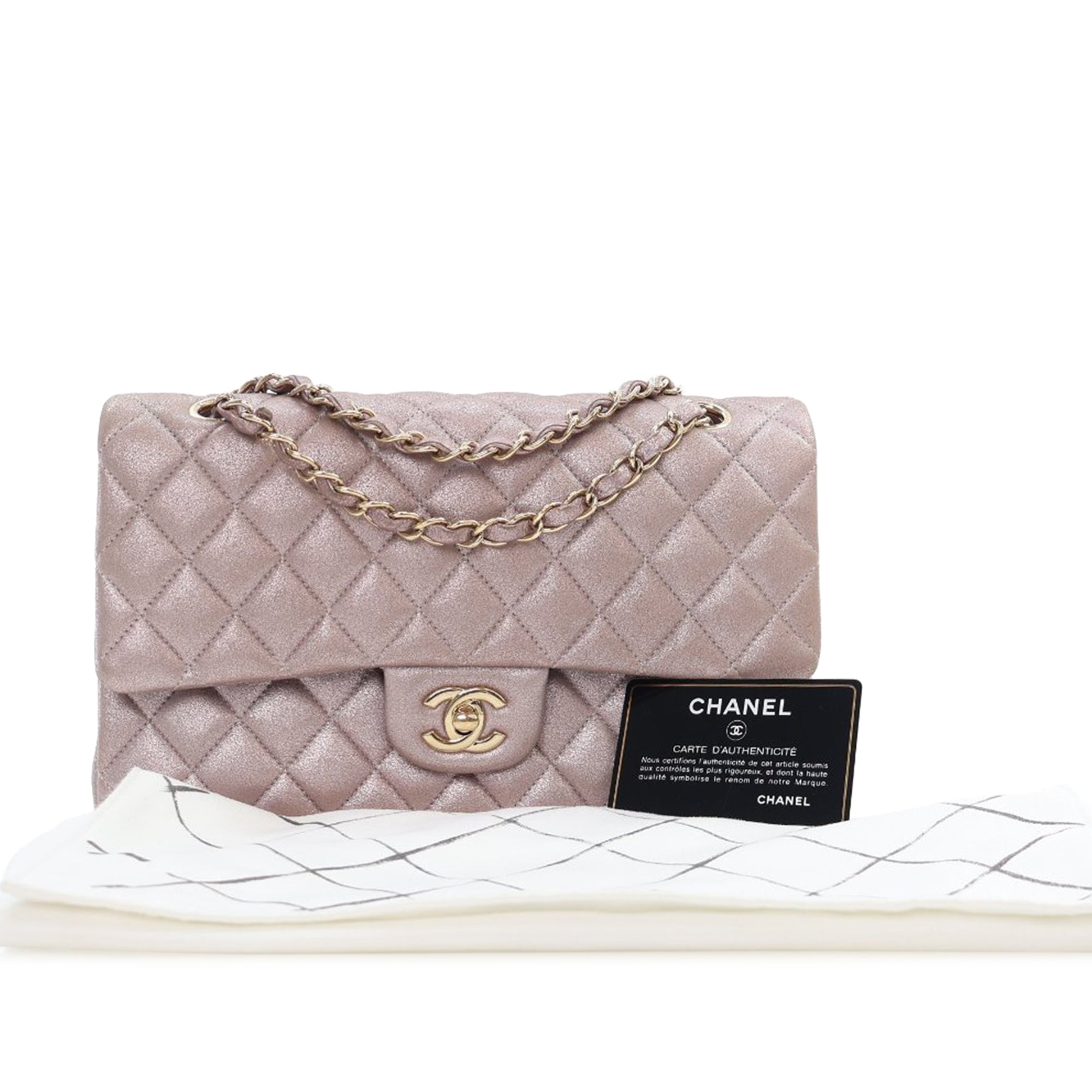 Chanel Medium Classic Iridescent Calfskin Double Flap - image 10