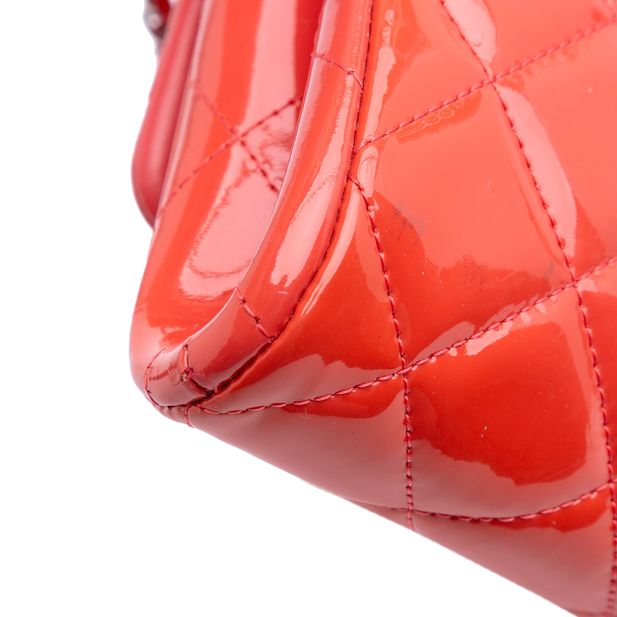 Chanel CC Quilted Patent Clutch with Chain - image 11