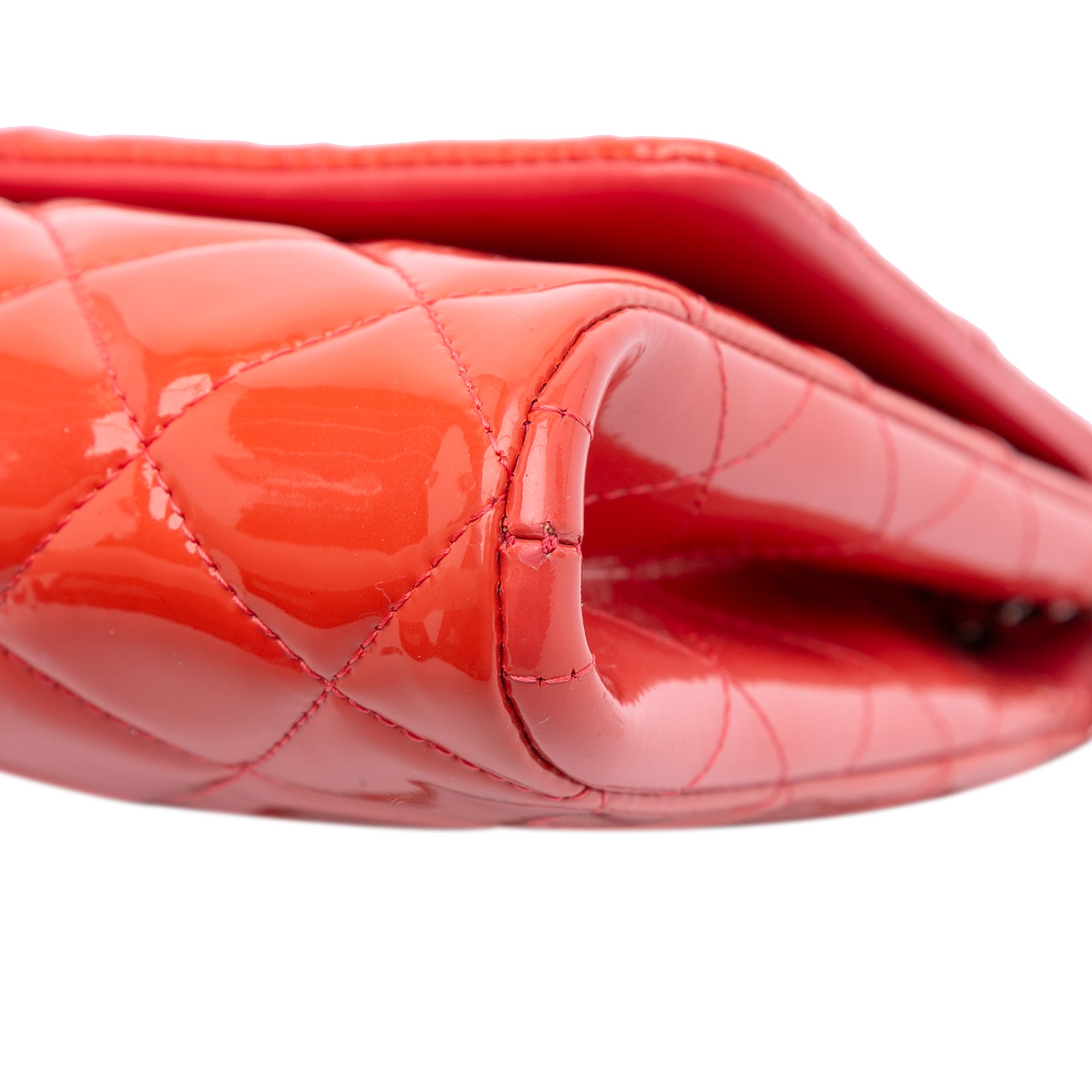 Chanel CC Quilted Patent Clutch with Chain - image 8