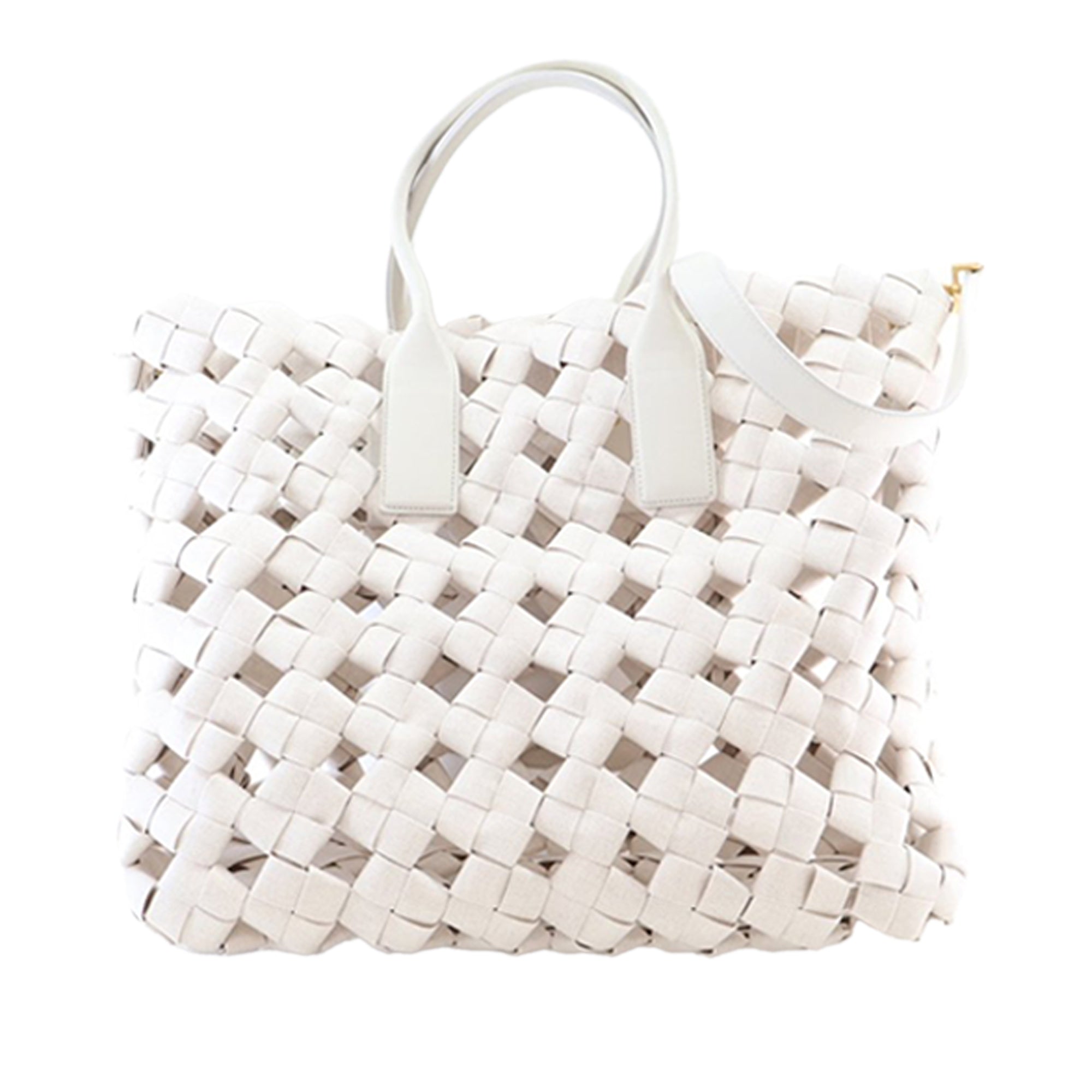 Bottega Veneta Canvas Intrecciato Hand Knotted Tote - image 1