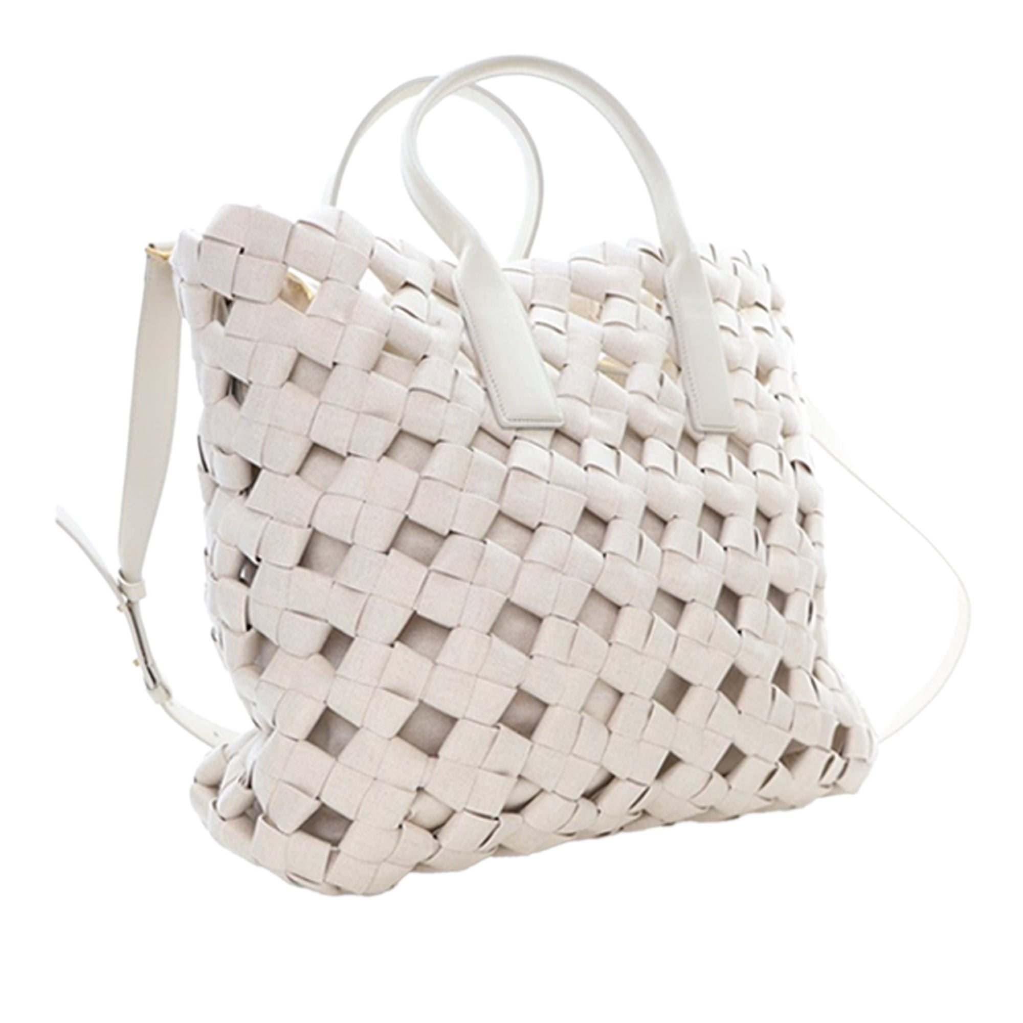 Bottega Veneta Canvas Intrecciato Hand Knotted Tote - image 3