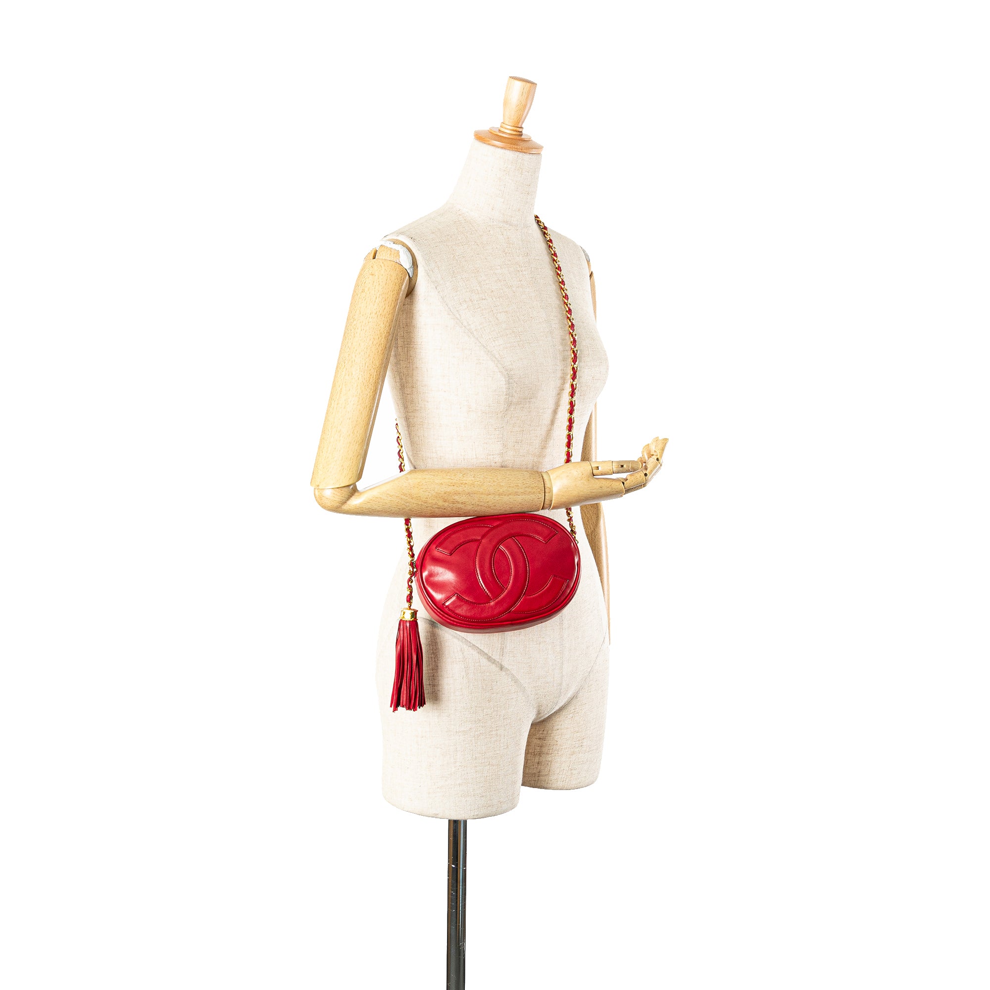 Chanel CC Lambskin Tassel Oval Camera Bag - image 12