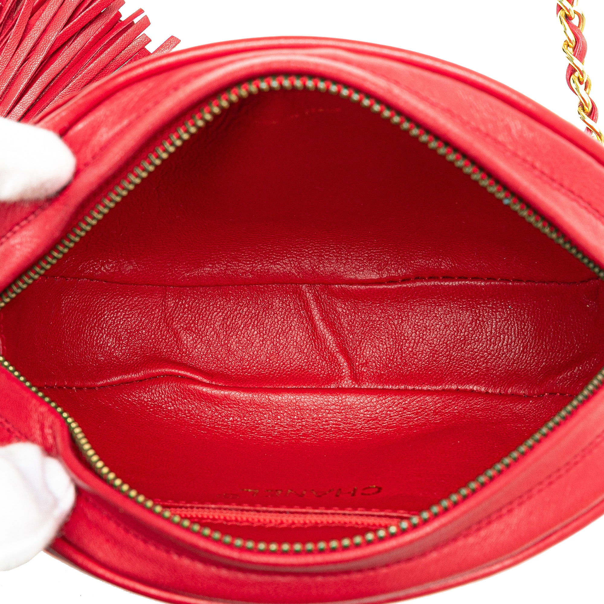 Chanel CC Lambskin Tassel Oval Camera Bag - image 4
