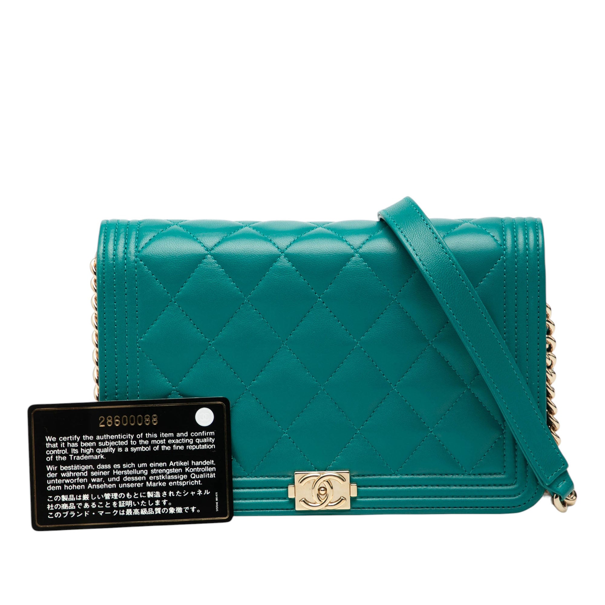 Chanel Quilted Lambskin Boy Wallet On Chain - image 8
