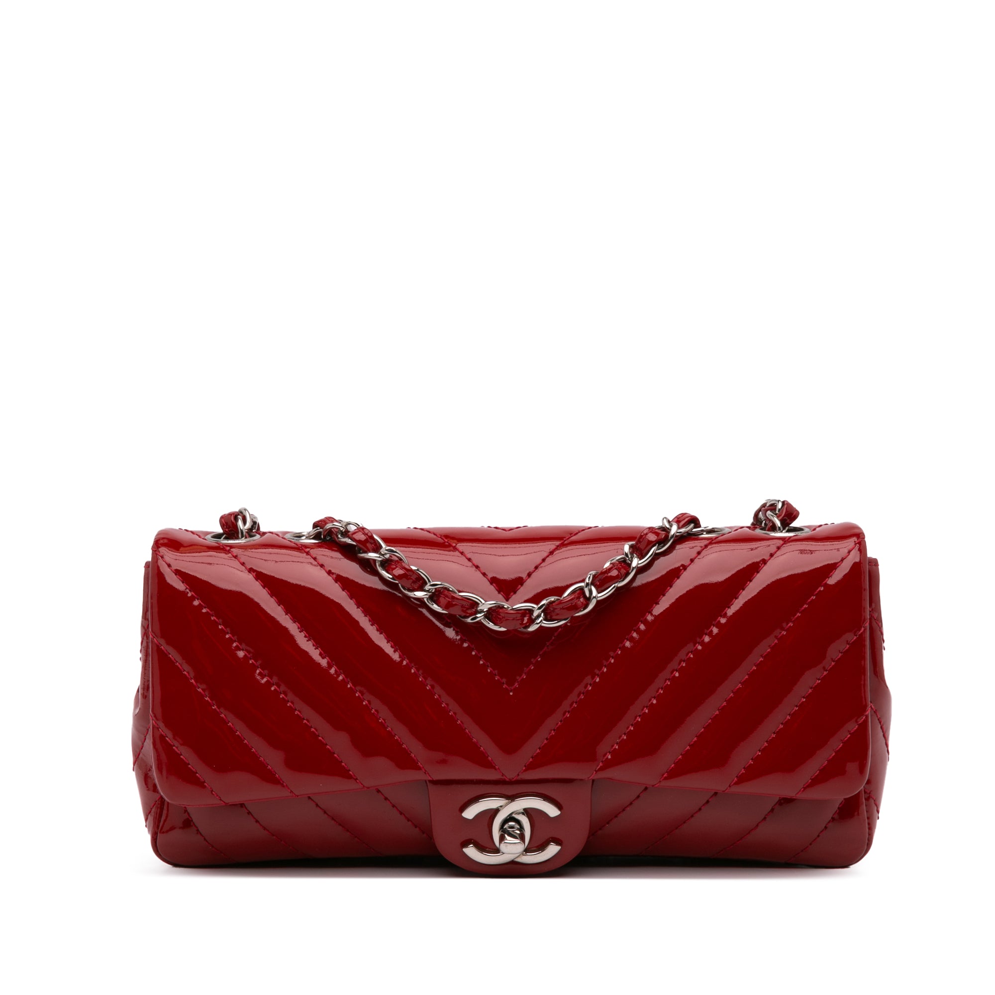 Chanel Classic Chevron Patent East West Single Flap - image 1
