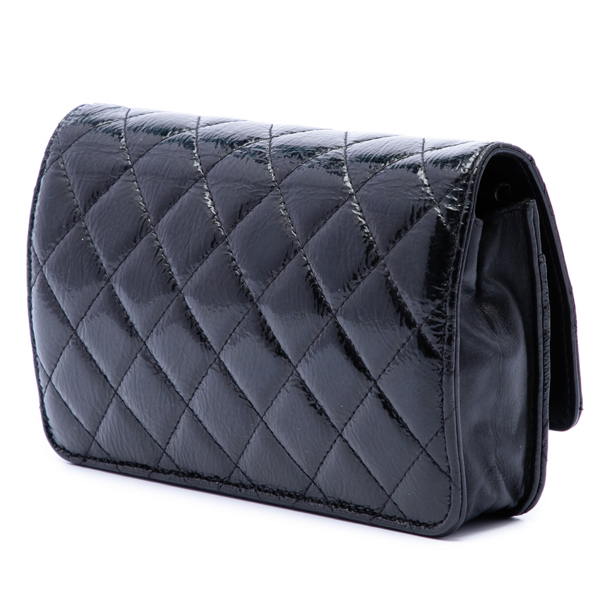 Chanel CC Quilted Shiny Aged Calfskin Wallet On Chain - image 2