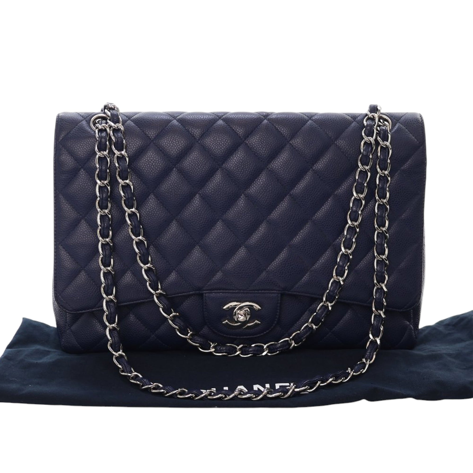 Chanel Maxi Classic Caviar Single Flap - image 14