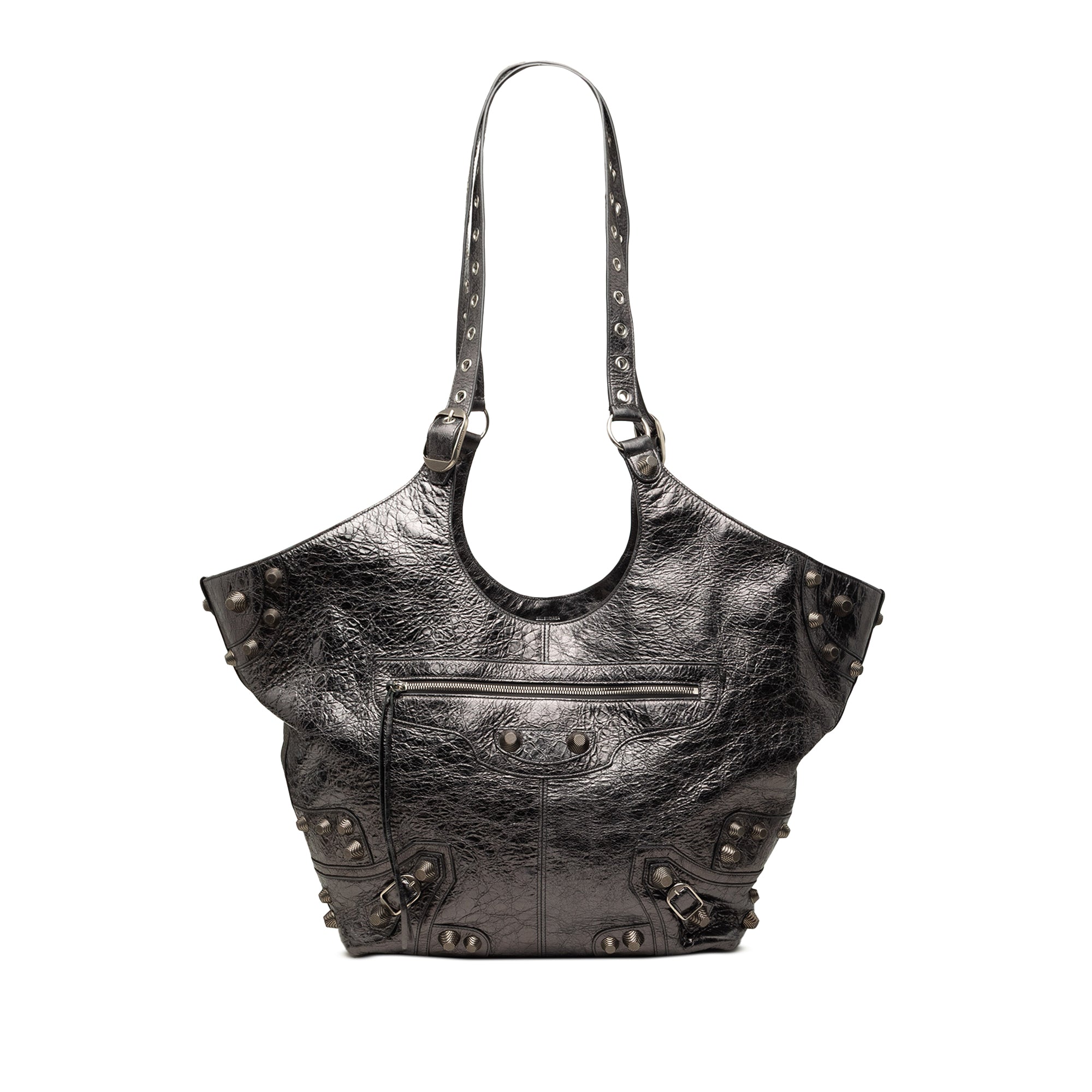 Balenciaga Medium Metallic Crinkled Lambskin Le Cagole Carry All Tote - image 1