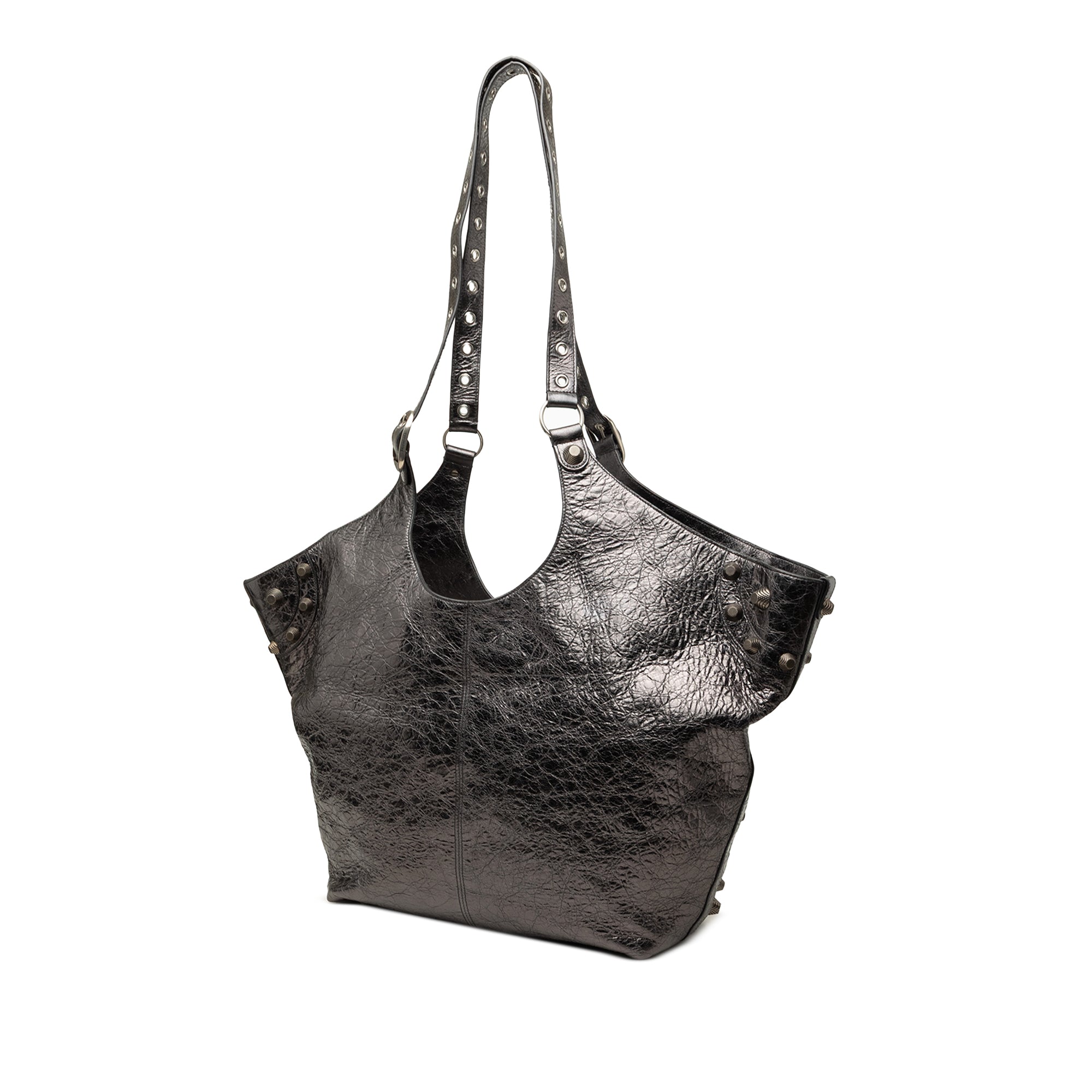 Balenciaga Medium Metallic Crinkled Lambskin Le Cagole Carry All Tote - image 2