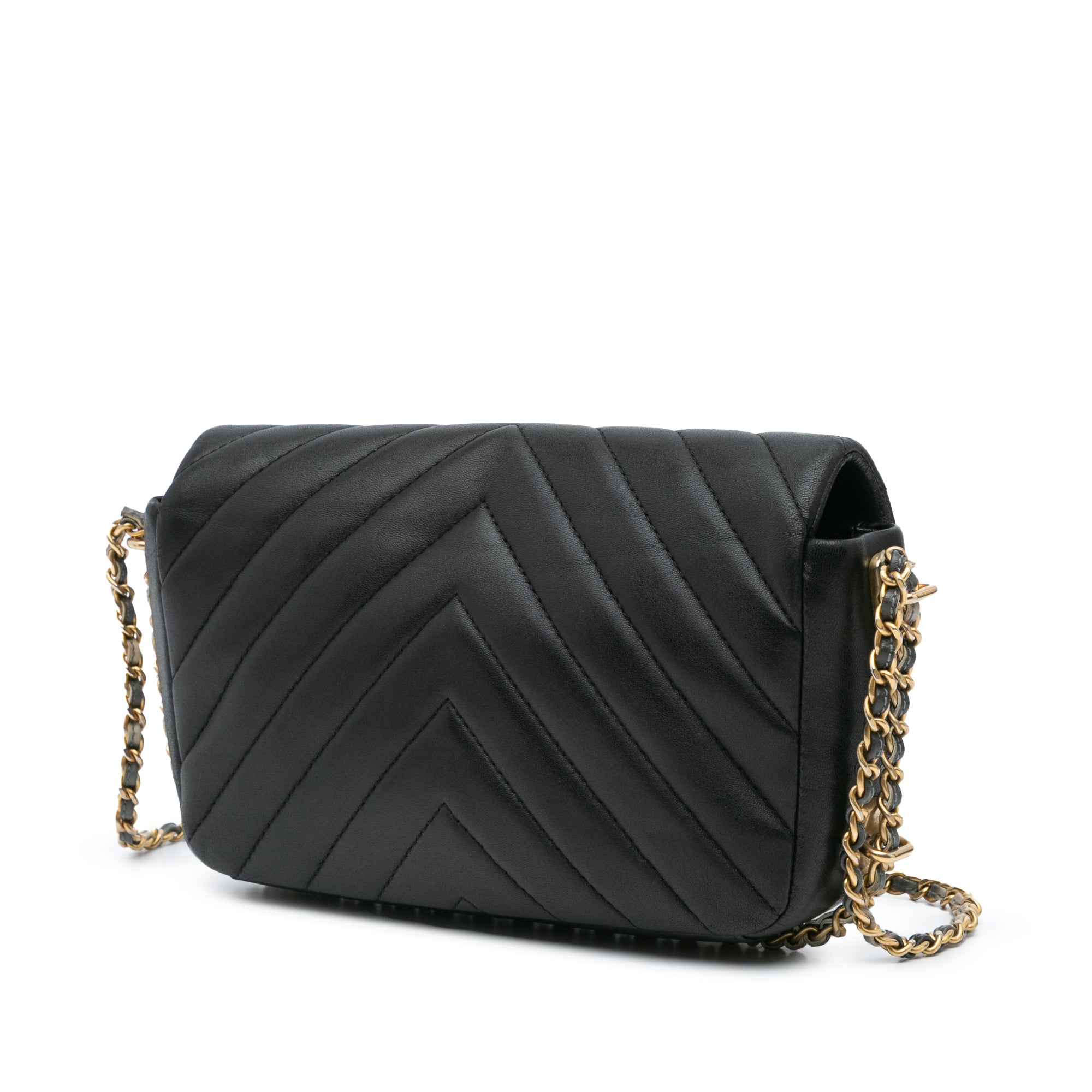 Chanel Mini Rectangular Chevron Lambskin Chain Around Flap - image 2