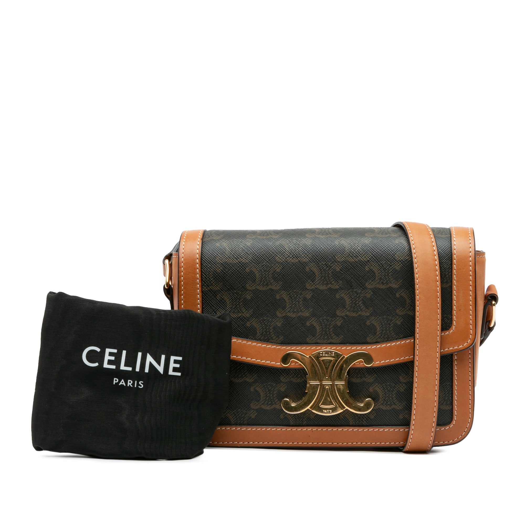 Celine Teen Triomphe Coated Canvas and Calfskin Triomphe Crossbody - image 10
