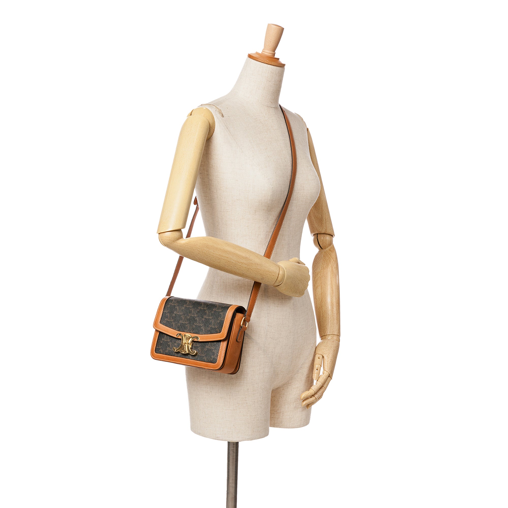Celine Teen Triomphe Coated Canvas and Calfskin Triomphe Crossbody - image 9