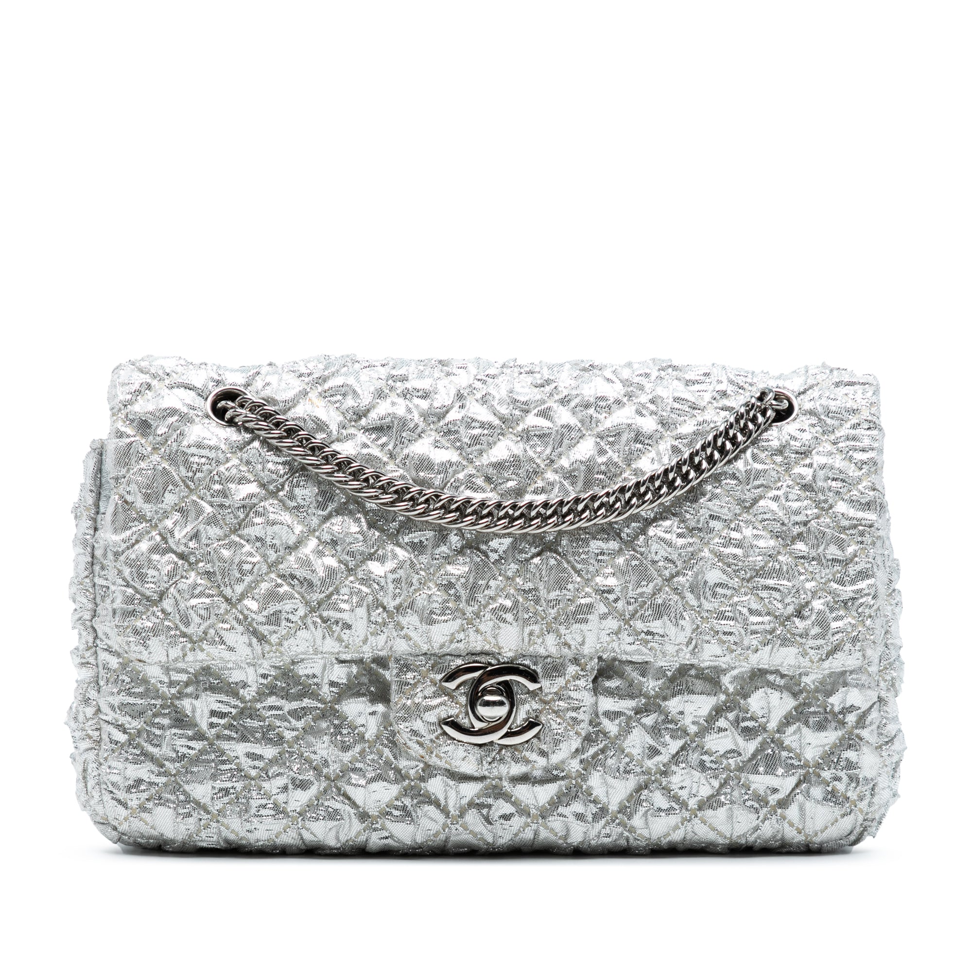 Chanel Small Classic Metallic Lame Bijoux Chain Double Flap - image 1