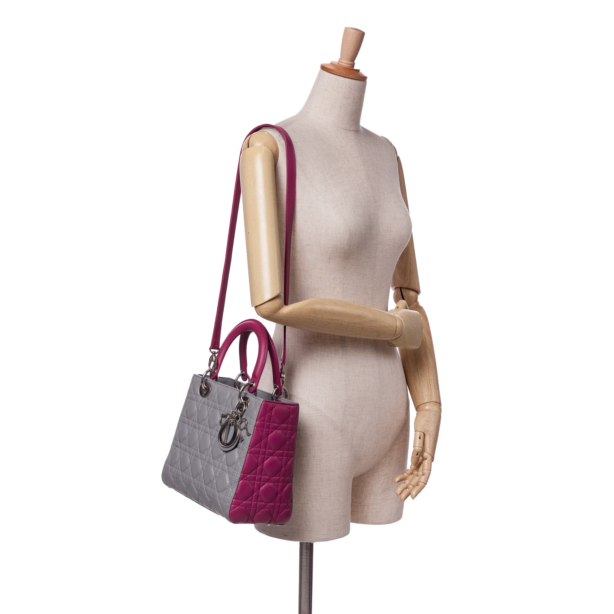 Dior Medium Bicolor Lambskin Cannage Lady Dior - image 9