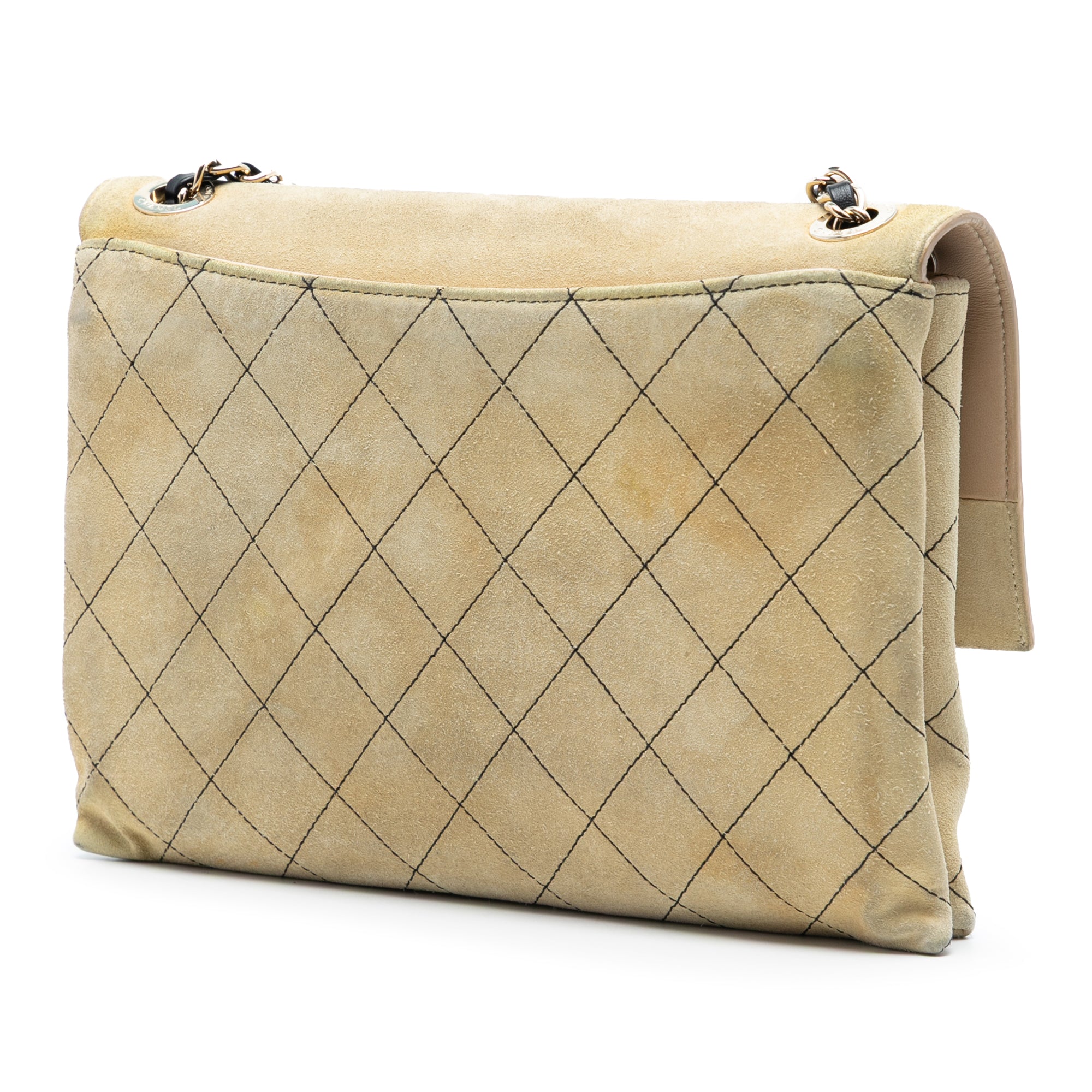 Chanel Quilted Suede Retro Label Flap - image 2