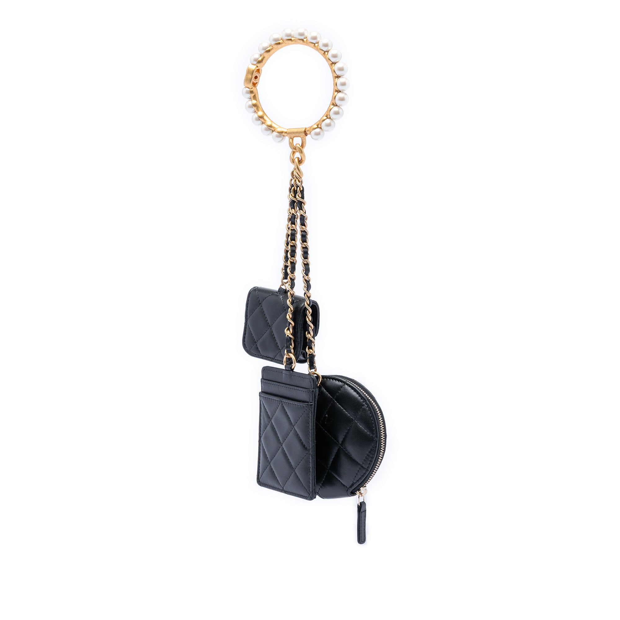 Chanel Quilted Lambskin Pearl Crown CC Wristlet Multi Pouches - image 2